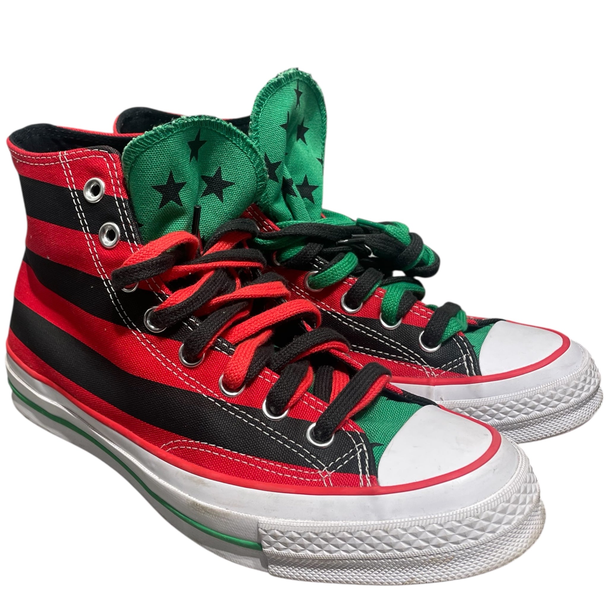 CONVERSE/DENIM TEARS/Hi-Sneakers/US 8/Stripe/Cotton/MLT/Pan African Flag view 1