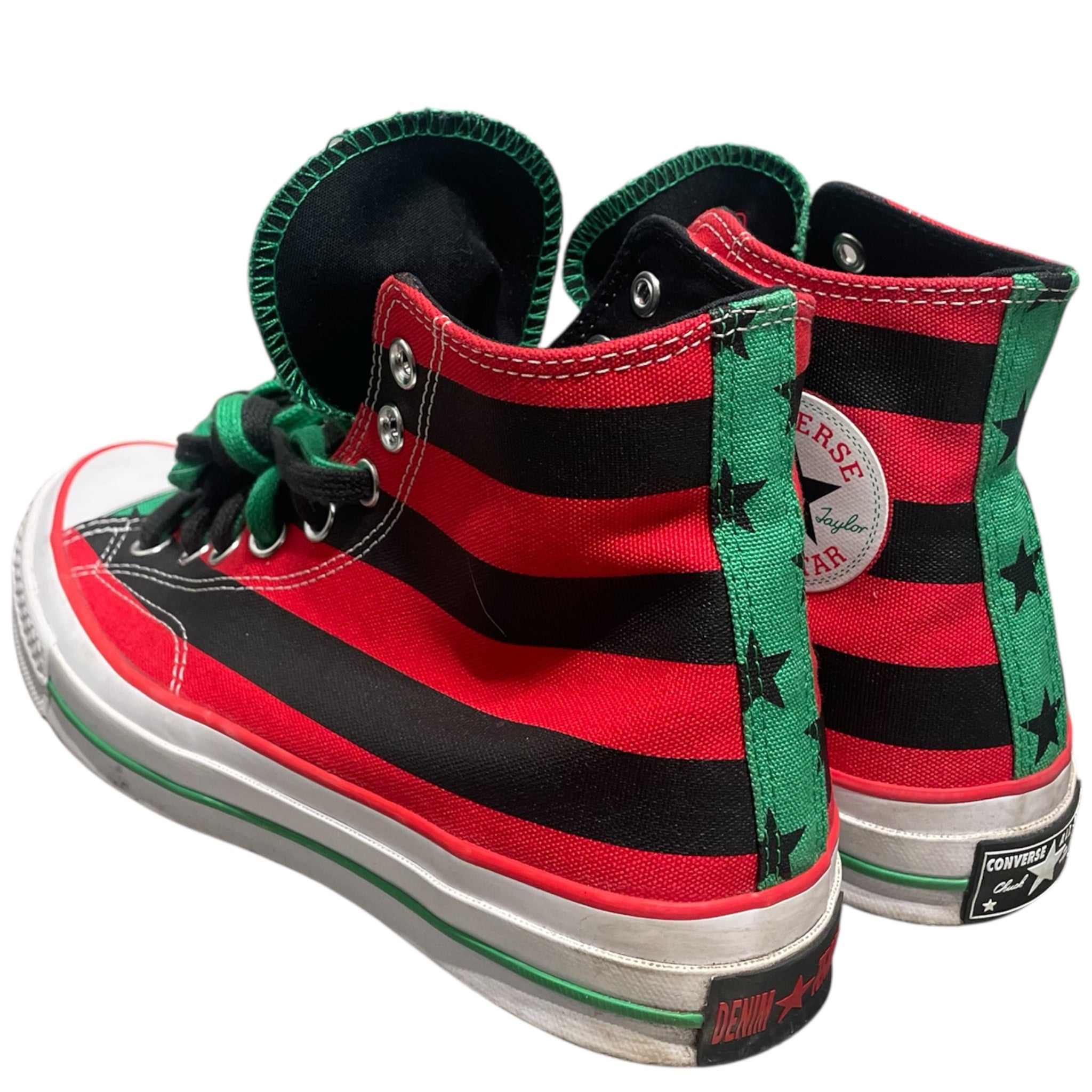 CONVERSE/DENIM TEARS/Hi-Sneakers/US 8/Stripe/Cotton/MLT/Pan African Flag view 2