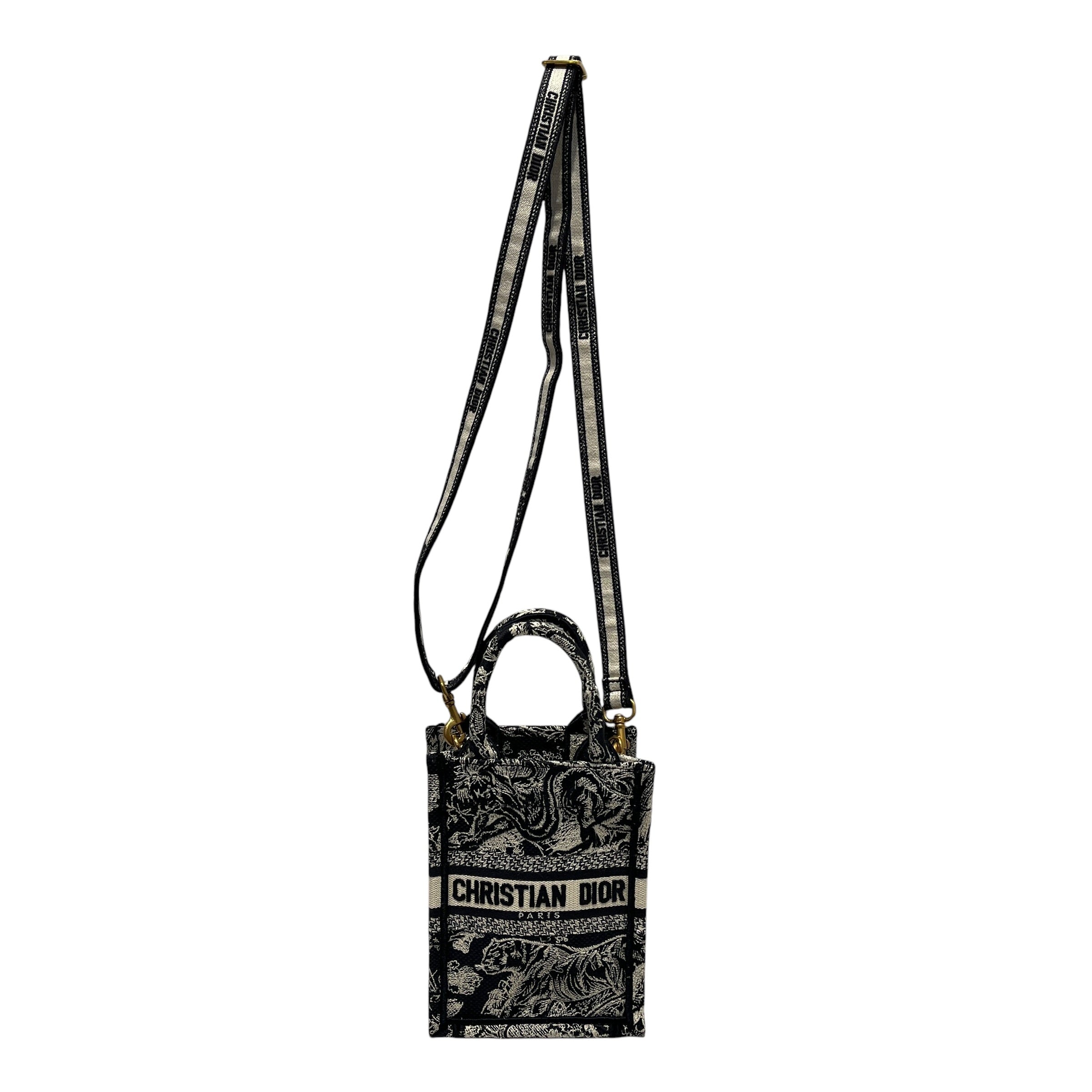Christian Dior/Cross Body Bag/All Over Print/Cotton/NVY/Toile de Jouy Mini Book Tote view 1
