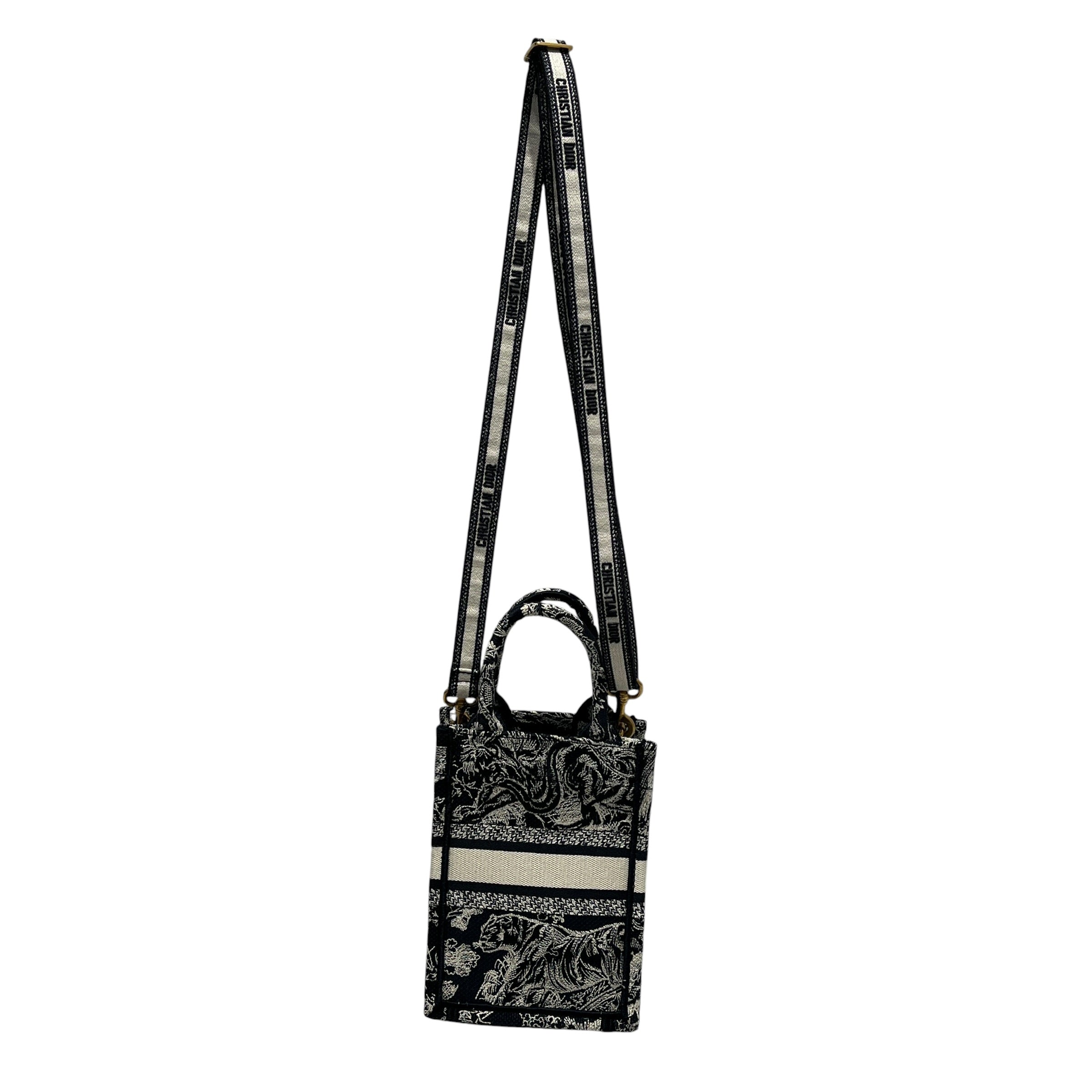 Christian Dior/Cross Body Bag/All Over Print/Cotton/NVY/Toile de Jouy Mini Book Tote view 2