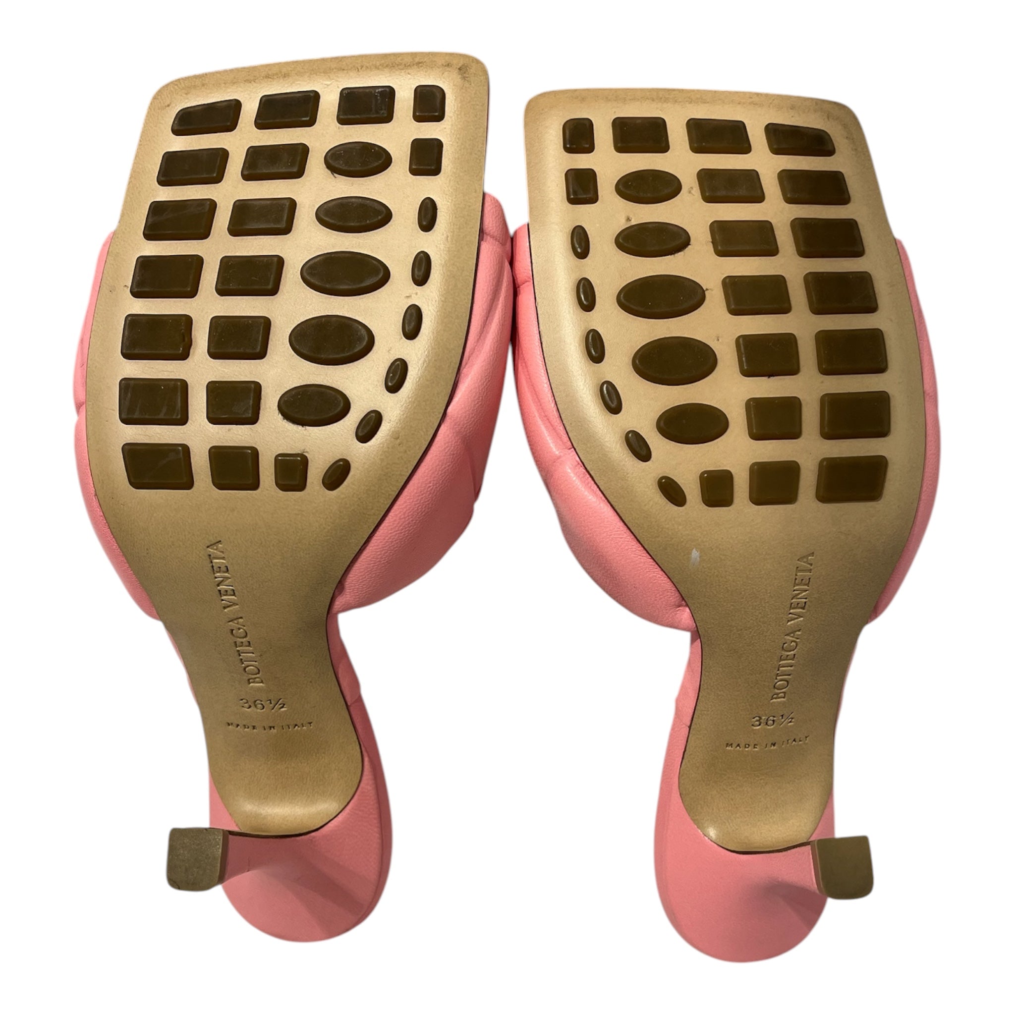 BOTTEGA VENETA/Heels/EU 36.5/Leather/PNK/faux weave pattern puffy view 5