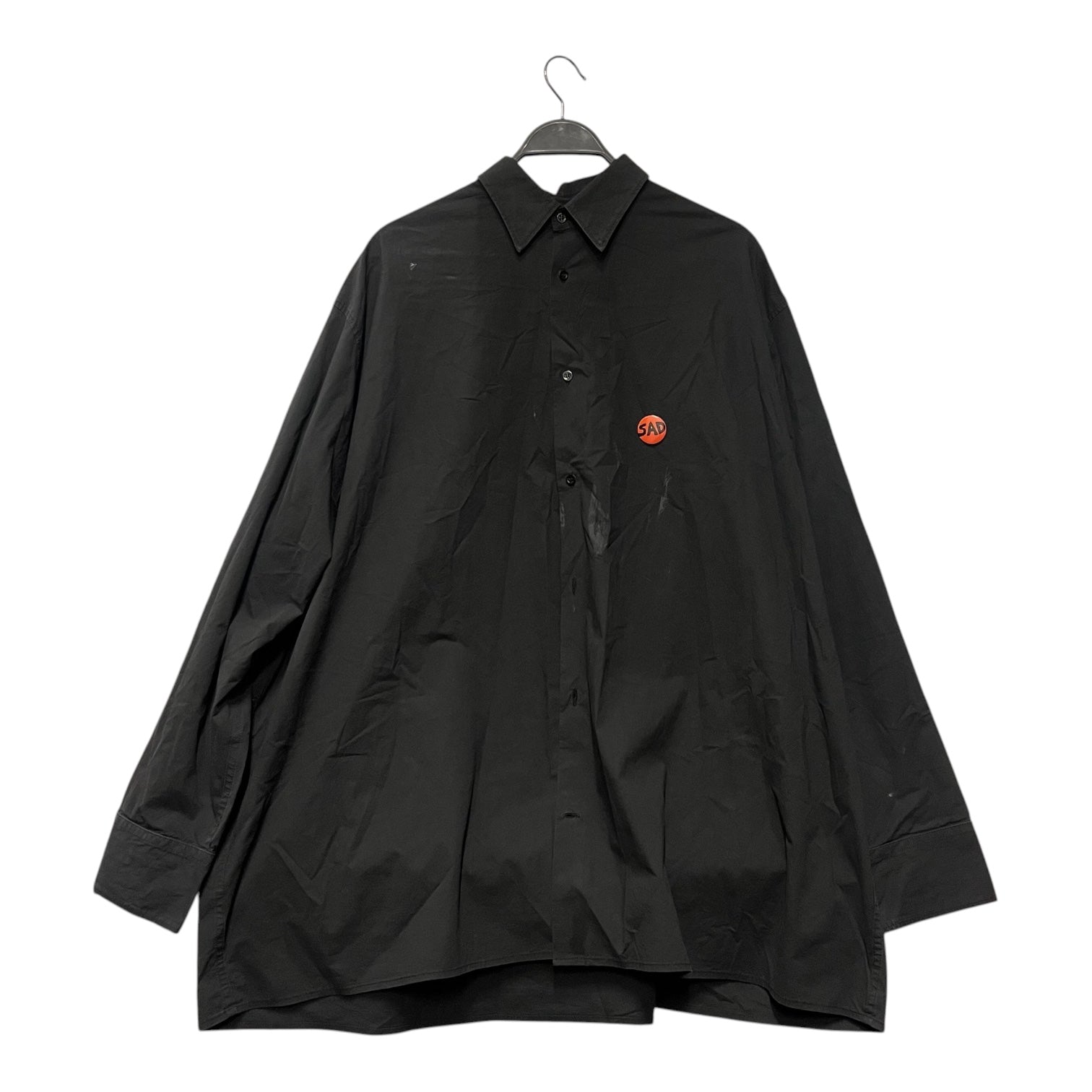 RAF SIMONS/LS Shirt/L/Cotton/BLK/sad pin view 1
