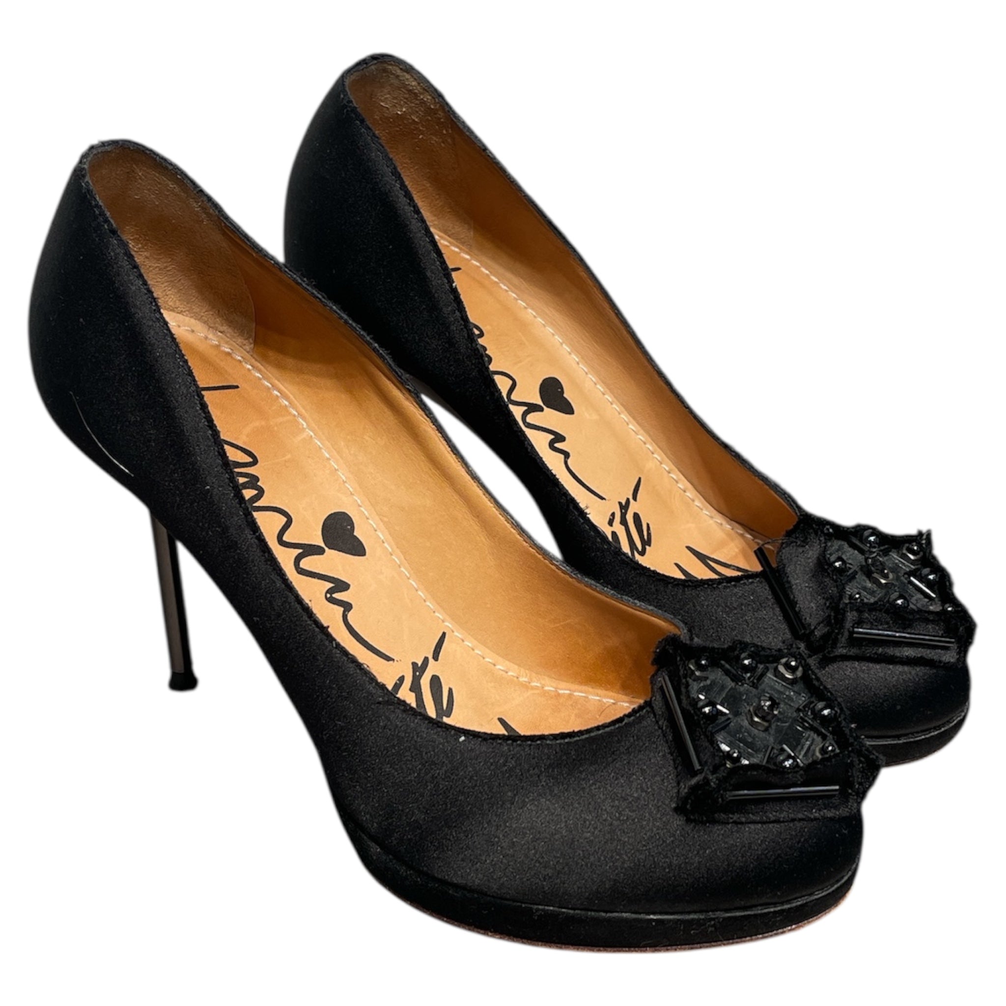 LANVIN/Heels/EU 36/Cotton/BLK/ view 1