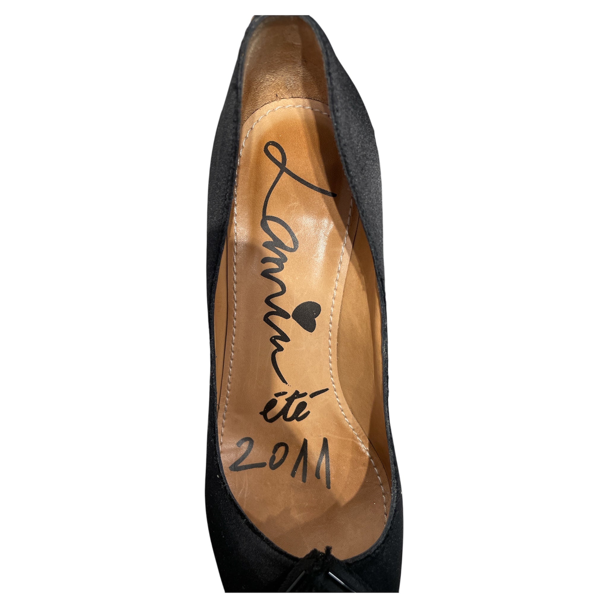 LANVIN/Heels/EU 36/Cotton/BLK/ view 3