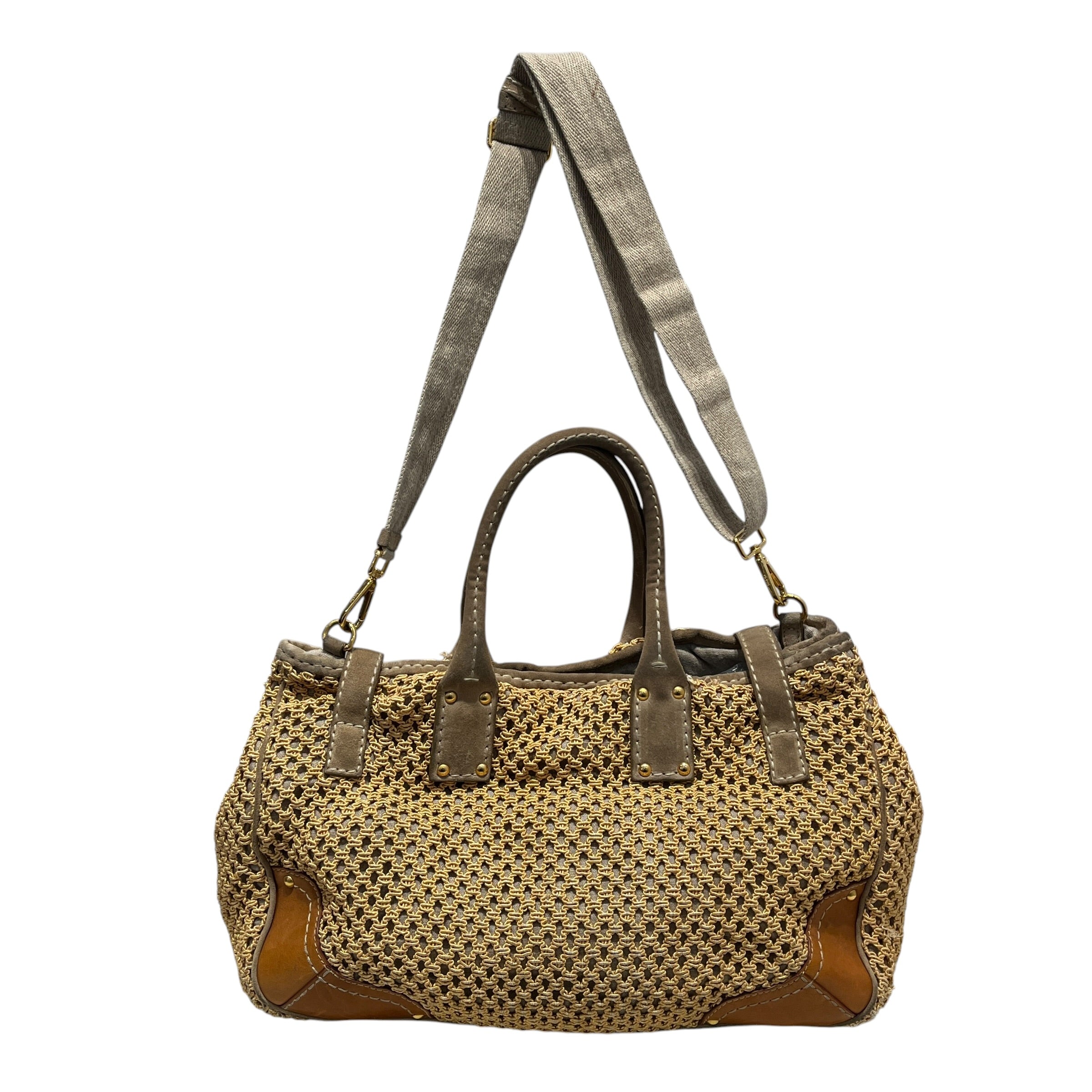 PRADA/Tote Bag/Leather/BEG/Canapa Stuoia Convertible Tote view 2
