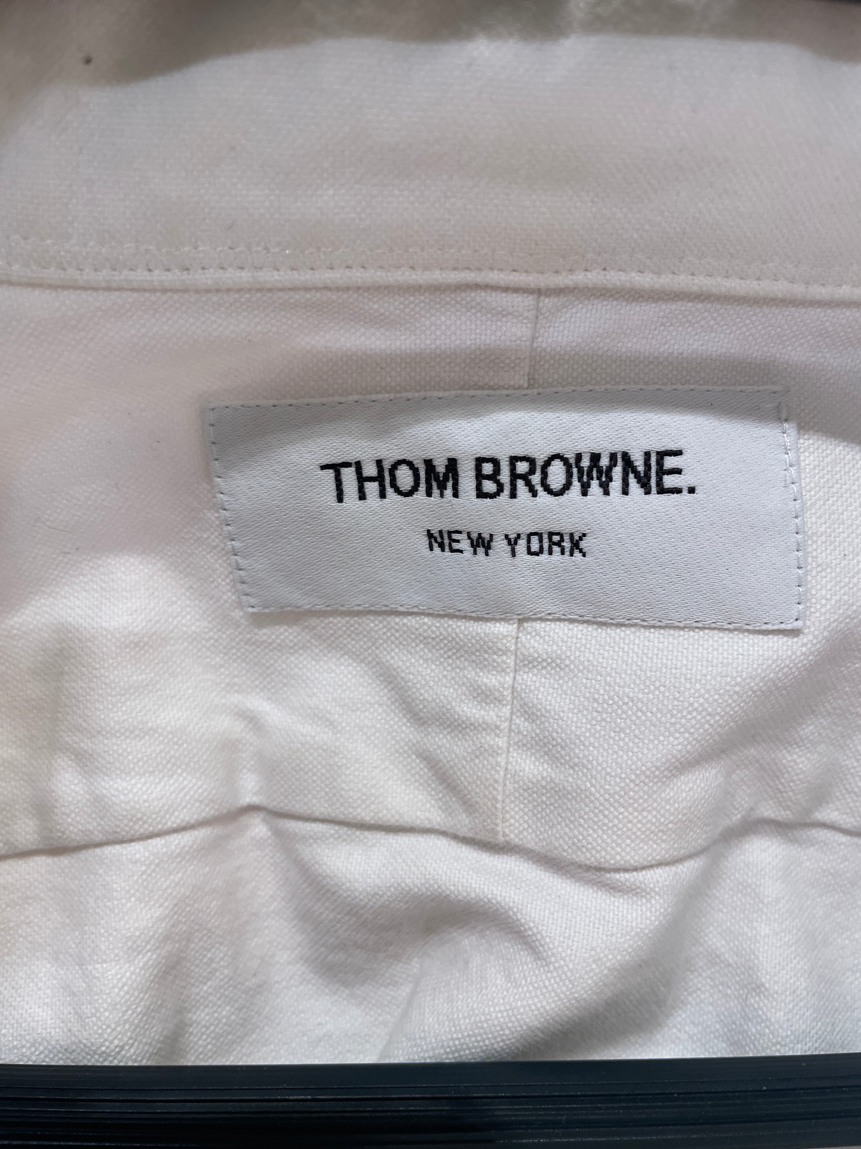THOM BROWNE. NEW YORK/LS Shirt/3/Cotton/WHT/RED/WHT/BLU RIBBON view 4