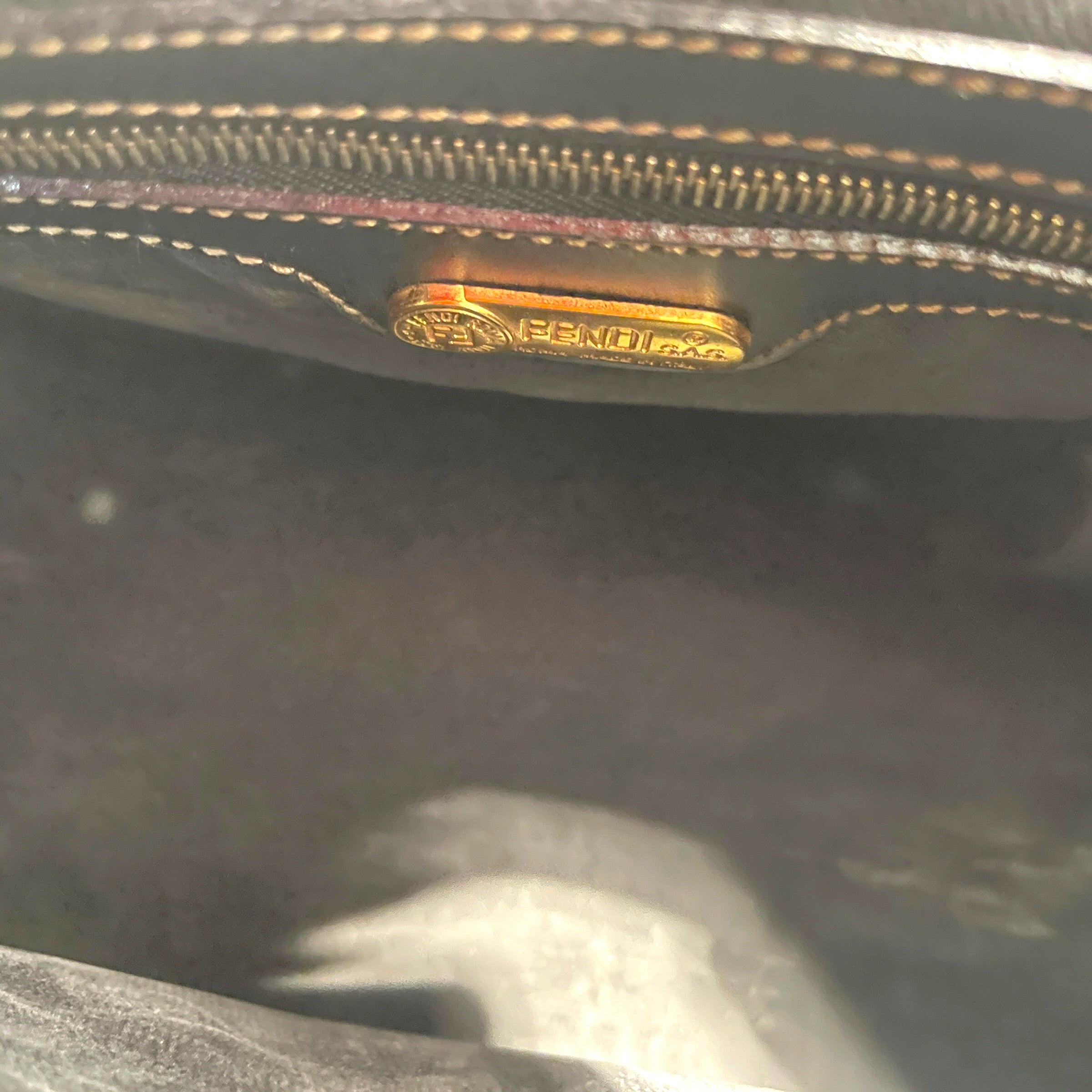 FENDI/Boston Bag/Stripe/Leather/BRW/Pequin Striped Boston Bag view 6