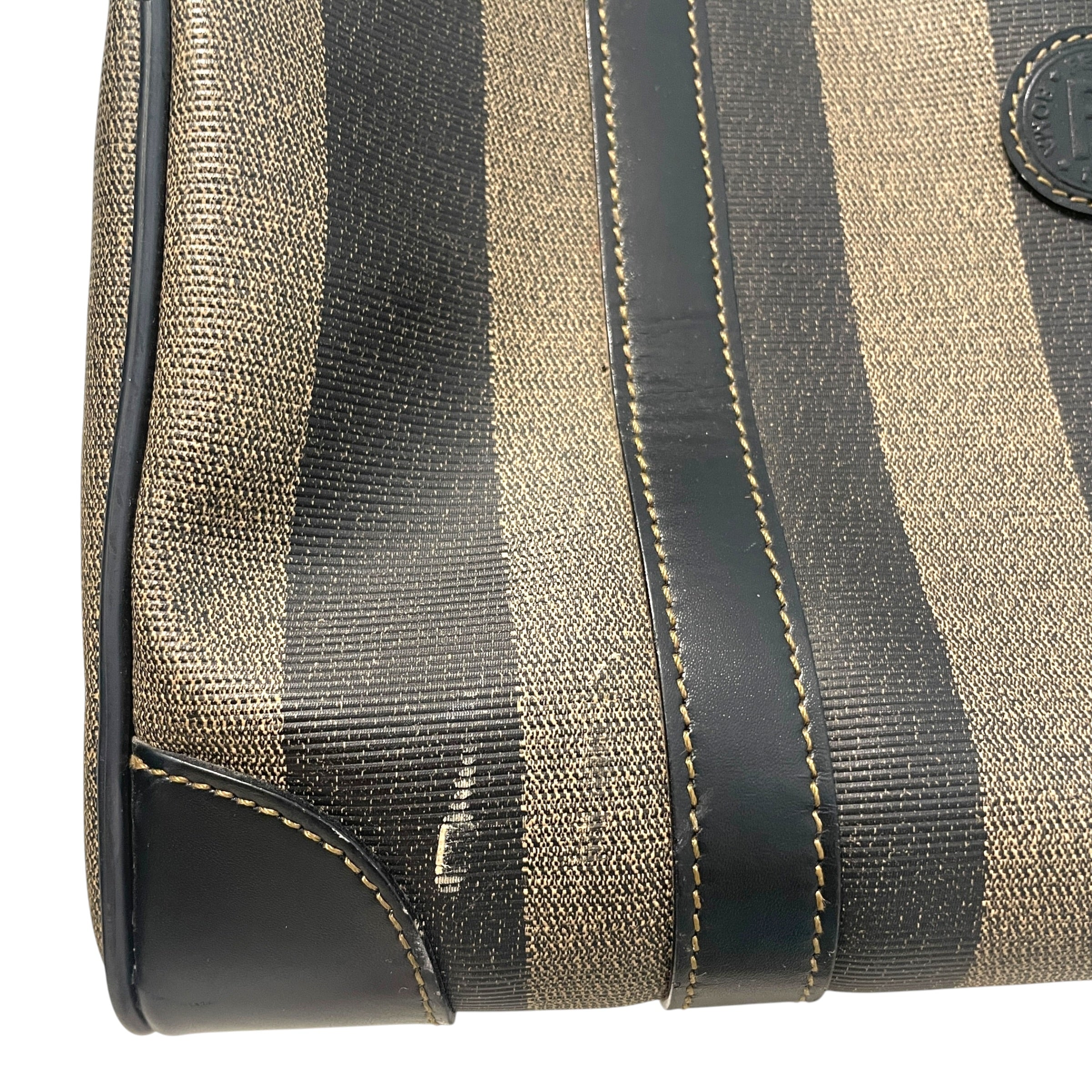 FENDI/Boston Bag/Stripe/Leather/BRW/Pequin Striped Boston Bag view 2