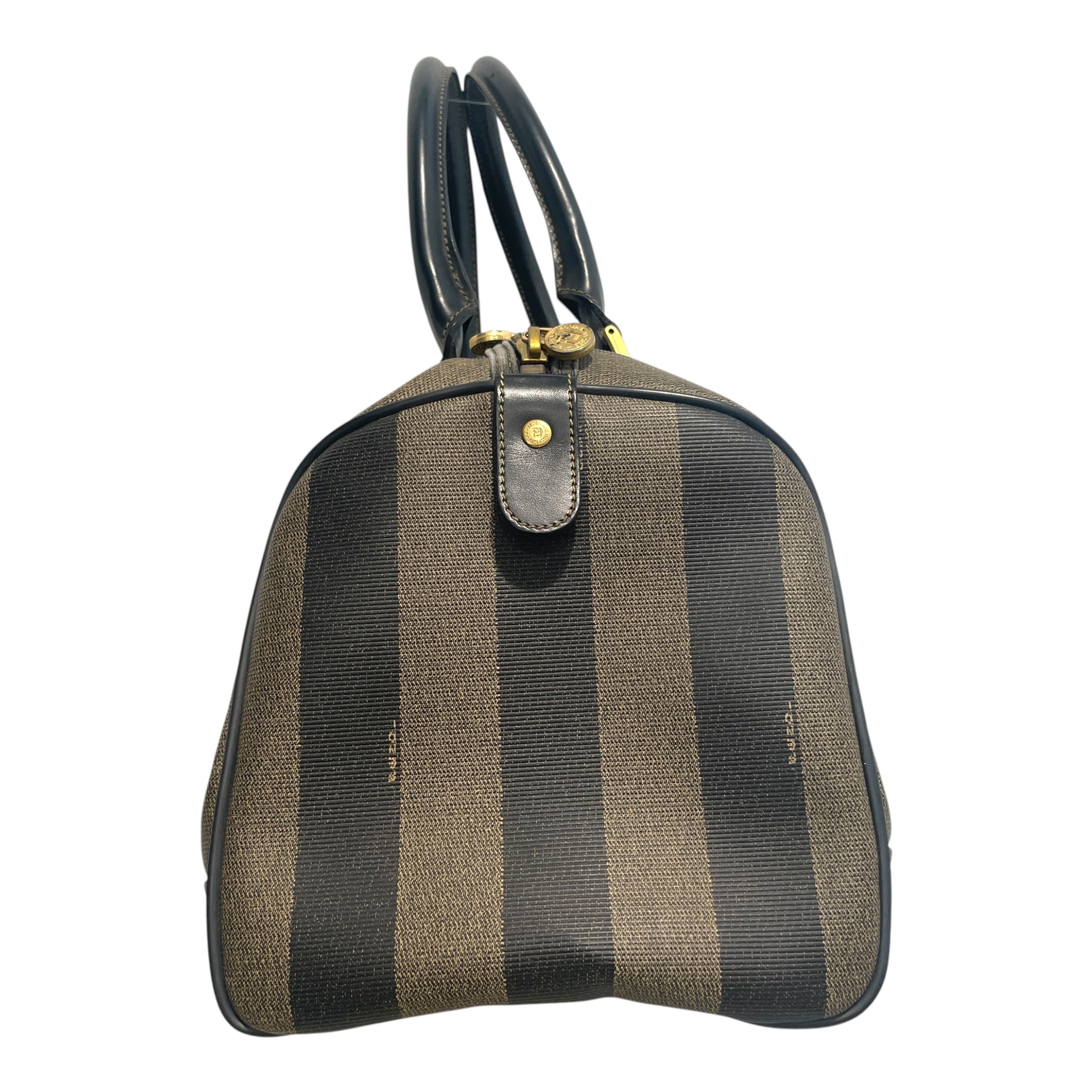 FENDI/Boston Bag/Stripe/Leather/BRW/Pequin Striped Boston Bag view 3