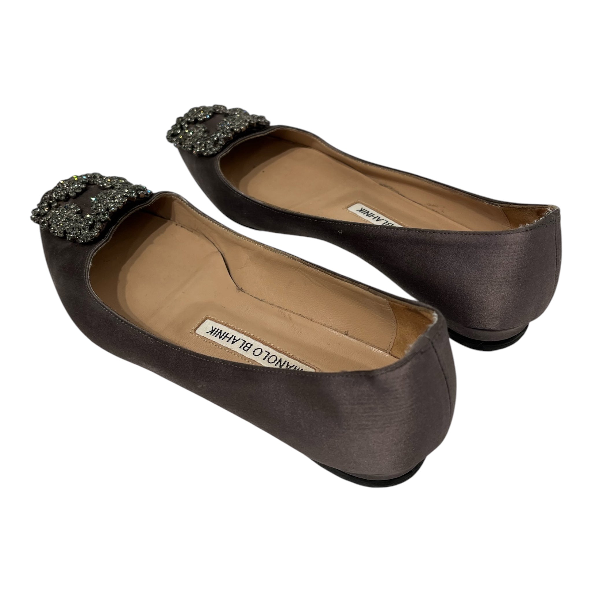 MANOLO BLAHNIK/Flat Shoes/EU 36/GRY/square gem detail view 2