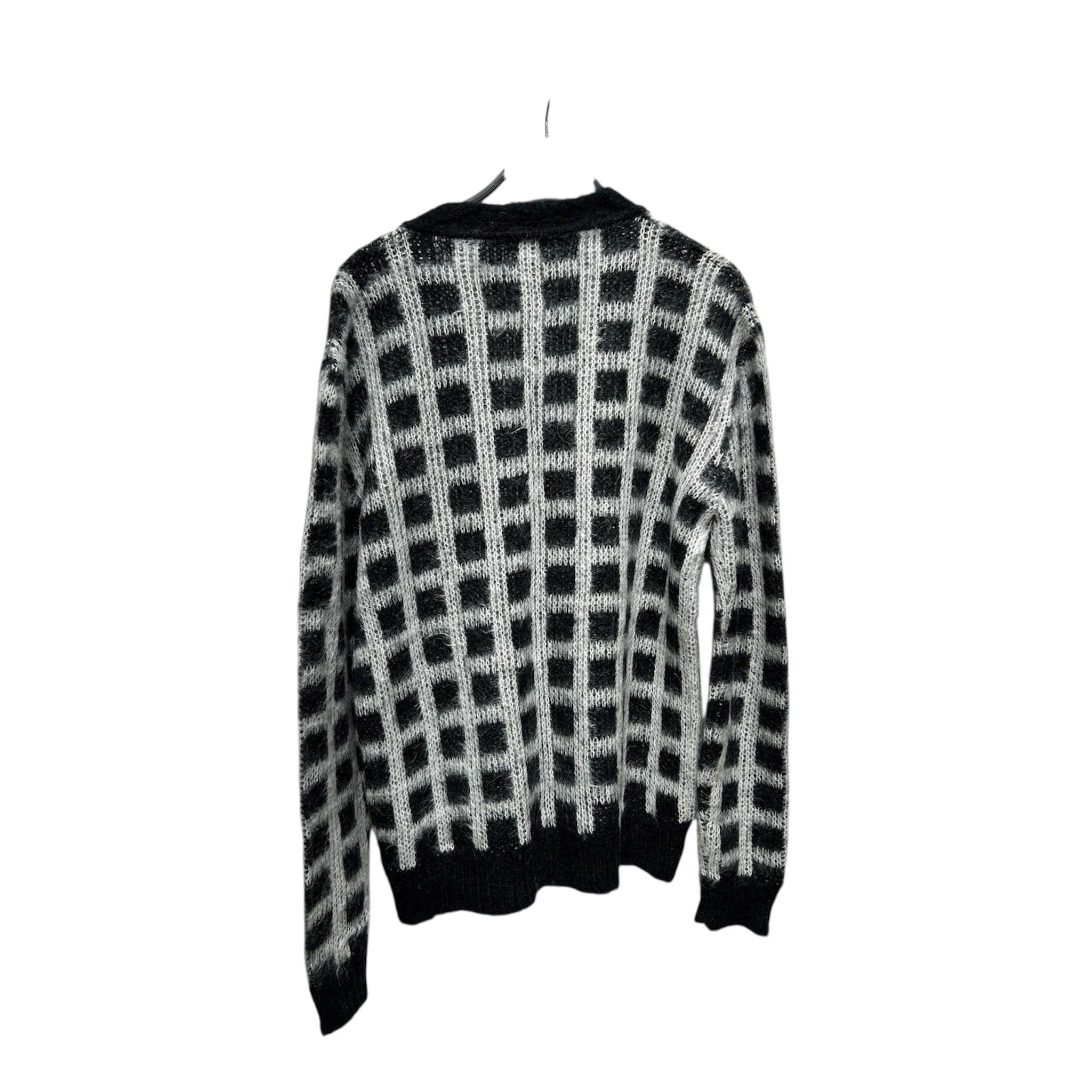 MARNI/Heavy Cardigan/50/Plaid/Wool/BLK/MOHAIR view 2