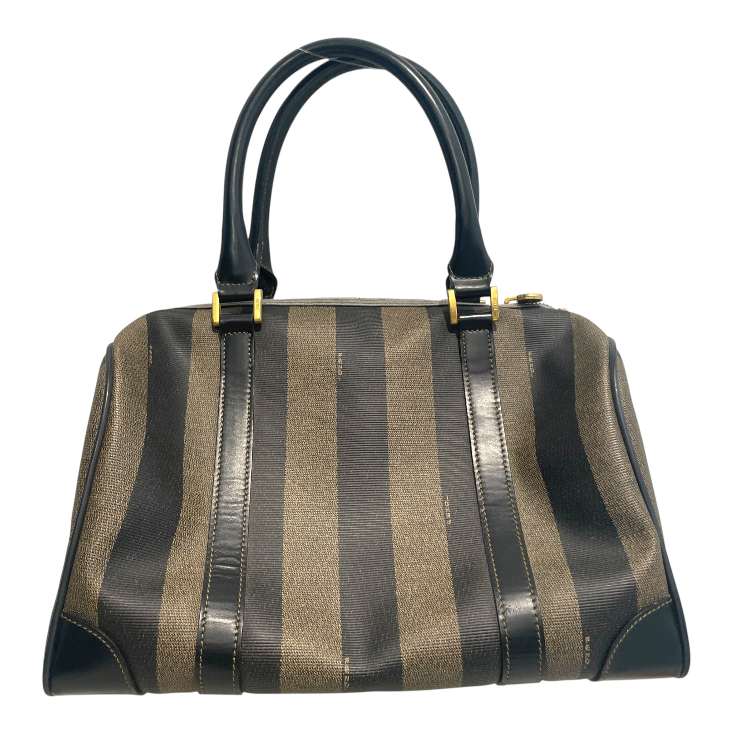 FENDI/Boston Bag/Stripe/Leather/BRW/Pequin Striped Boston Bag view 4