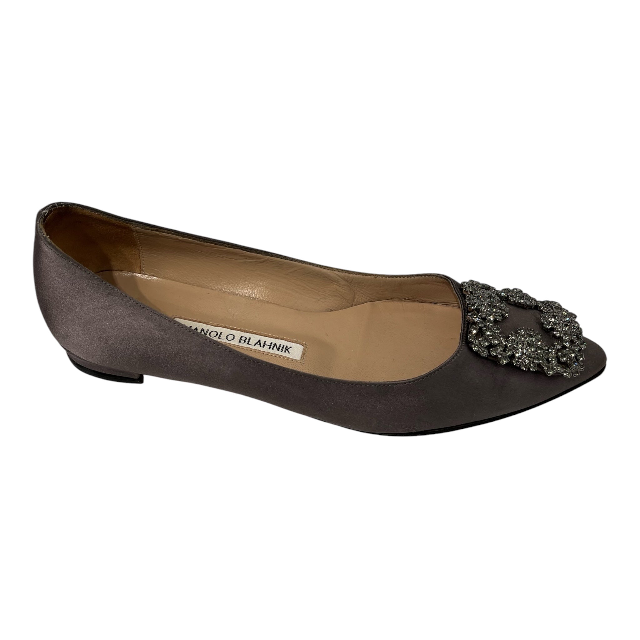 MANOLO BLAHNIK/Flat Shoes/EU 36/GRY/square gem detail view 3