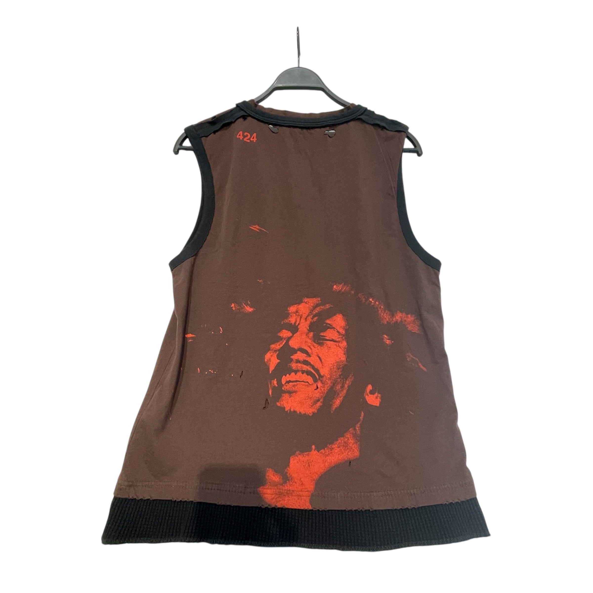 424(FourTwoFour)/Tank Top/L/Cotton/BRW/All Over Print/Bob Marley view 2