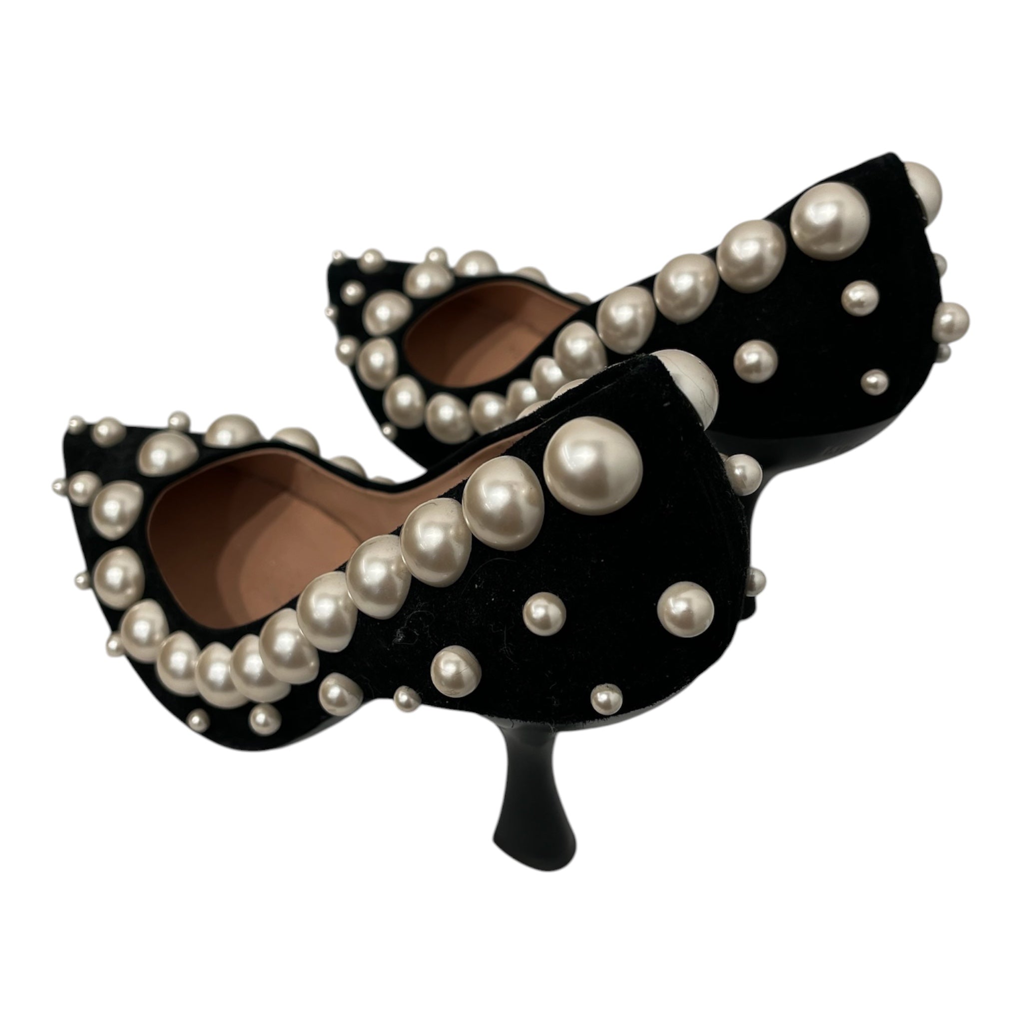 MOSCHINO/Heels/EU 41/Leather/BLK/PEARLS ALL OVER BACK LOGO view 2
