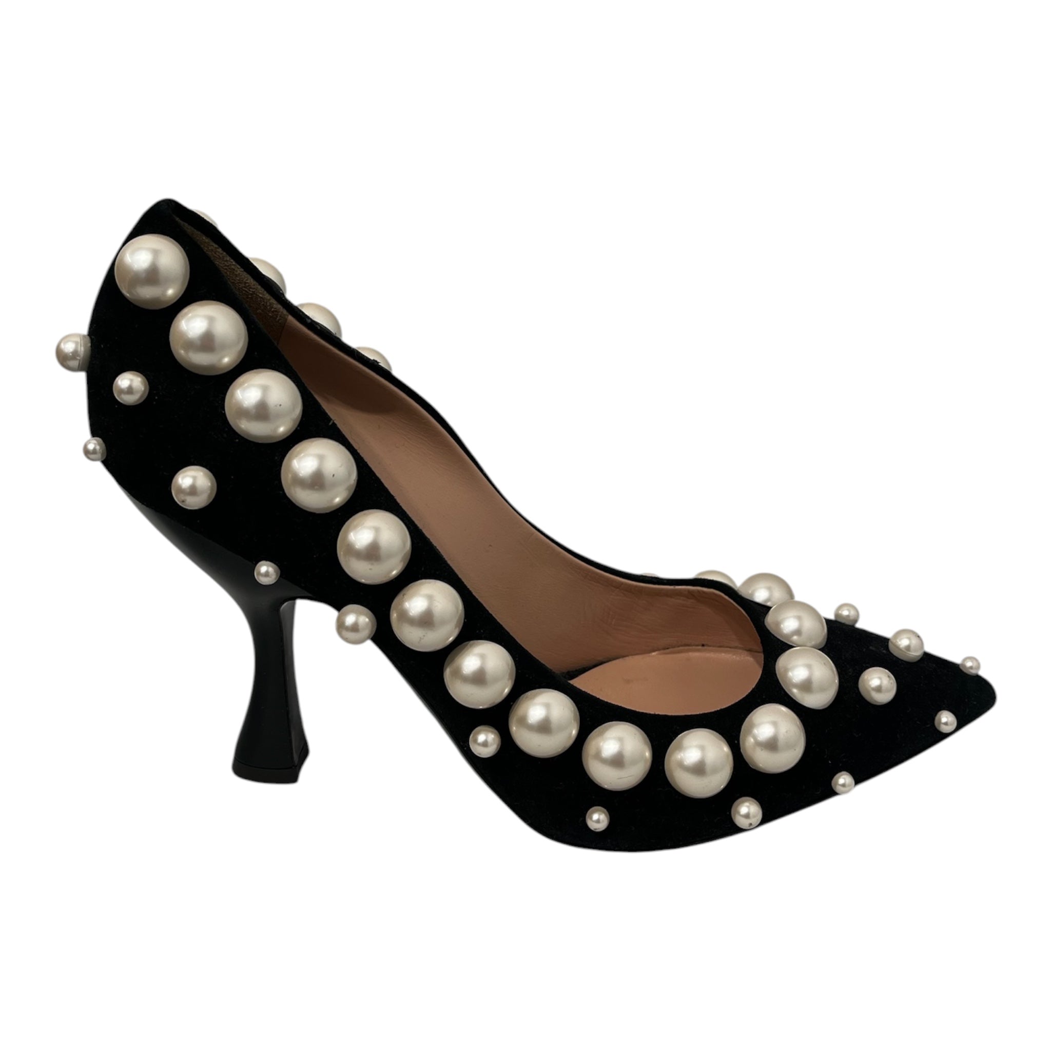 MOSCHINO/Heels/EU 41/Leather/BLK/PEARLS ALL OVER BACK LOGO view 3