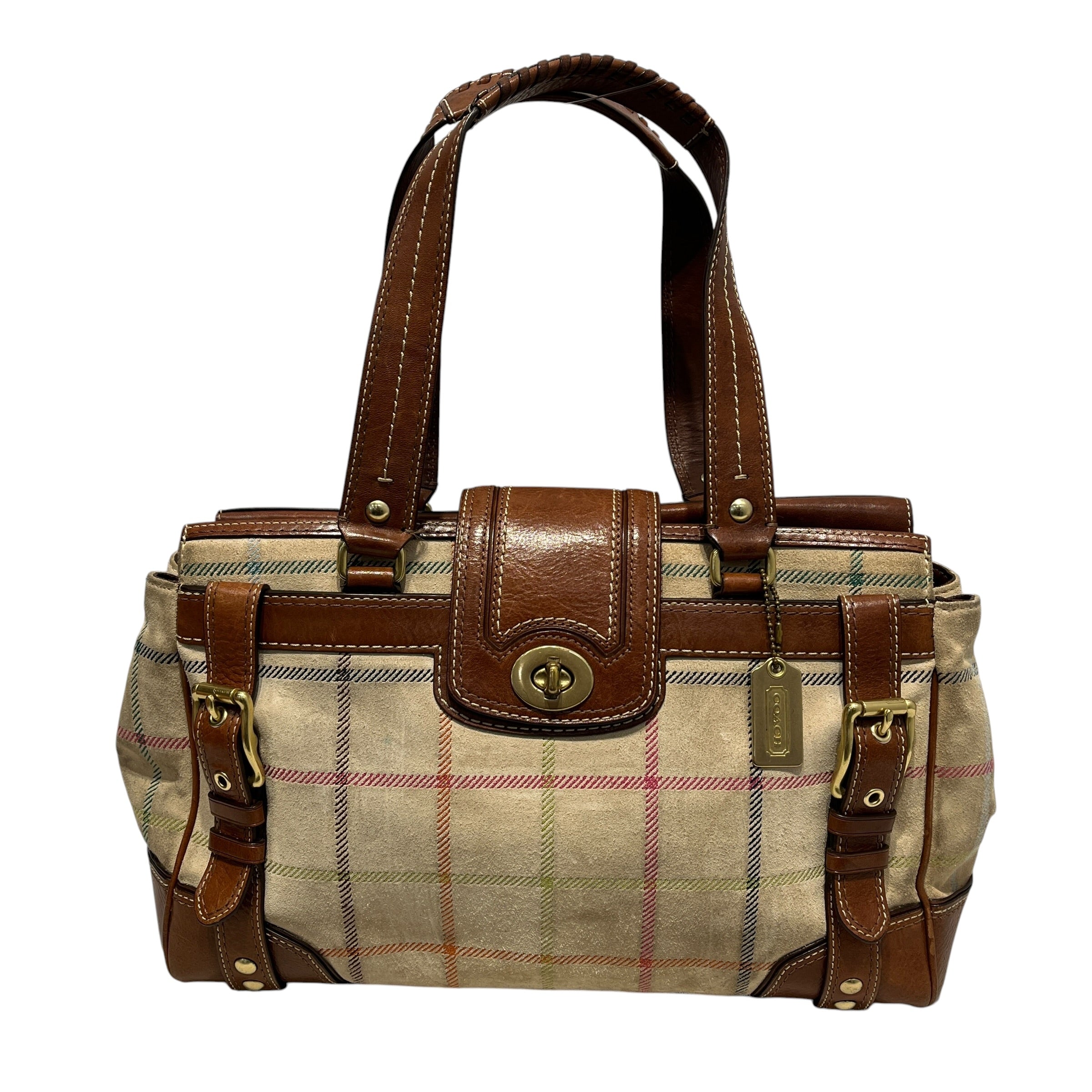 COACH/Bag/Plaid/Cotton/CRM/HAMPTON TATTERSALL SATCHEL view 1