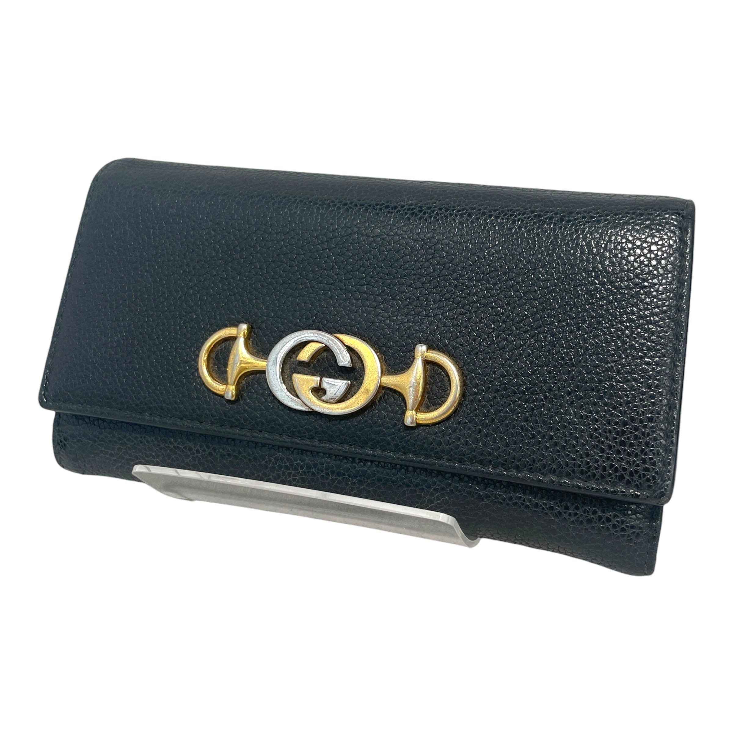 GUCCI/Wallet/Monogram/Leather/BLK/Zumi long contintetal Wallet view 1