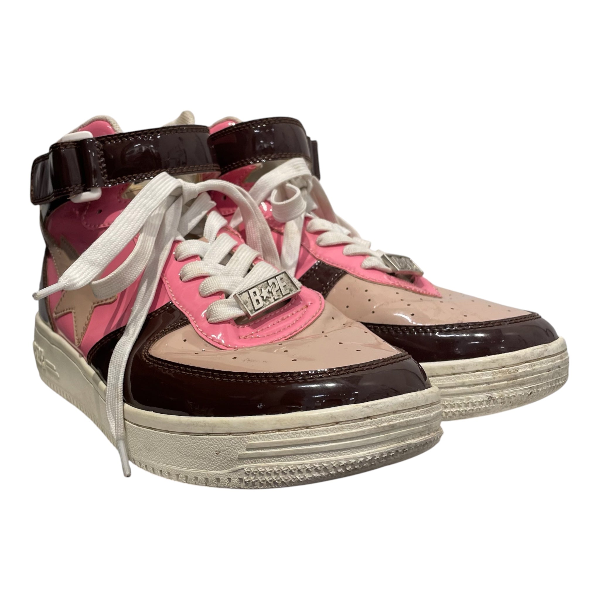 BAPE STA!/Hi-Sneakers/PNK/BRWN/PNK PATENT LEATHER view 1