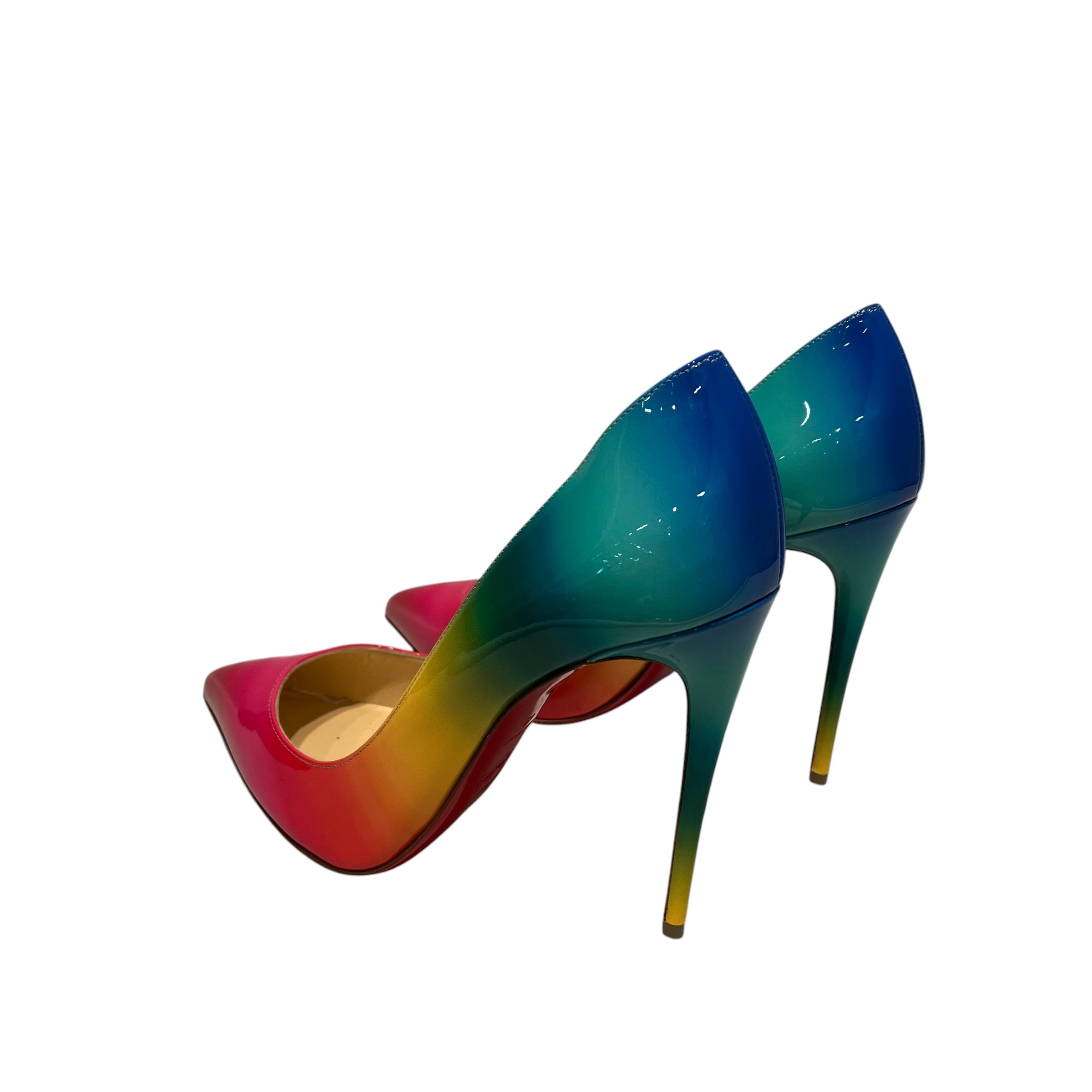Christian Louboutin/Heels/US 8.5/Leather/MLT/Pointed-Toe/pigalle follies 100 patent rai view 2