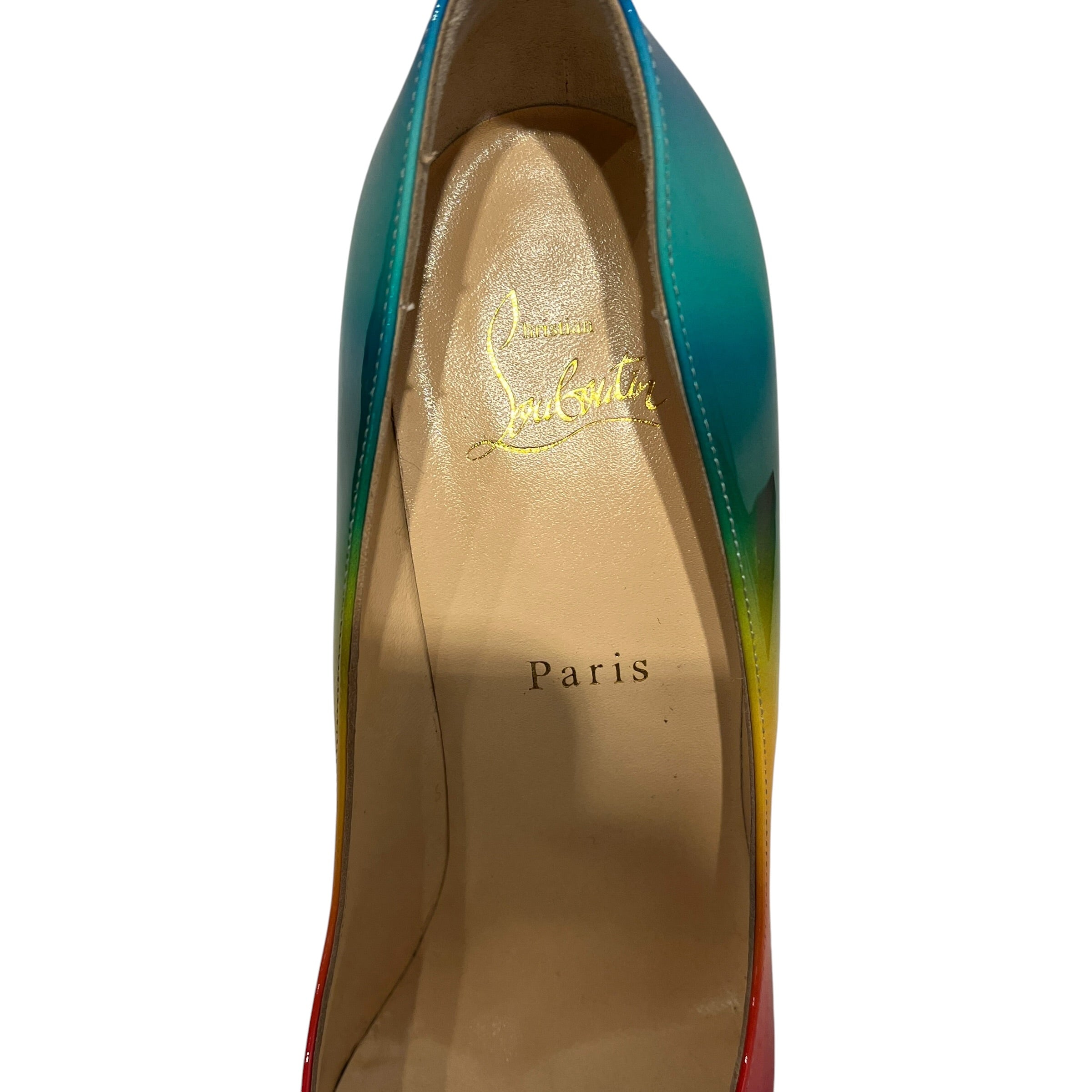 Christian Louboutin/Heels/US 8.5/Leather/MLT/Pointed-Toe/pigalle follies 100 patent rai view 3
