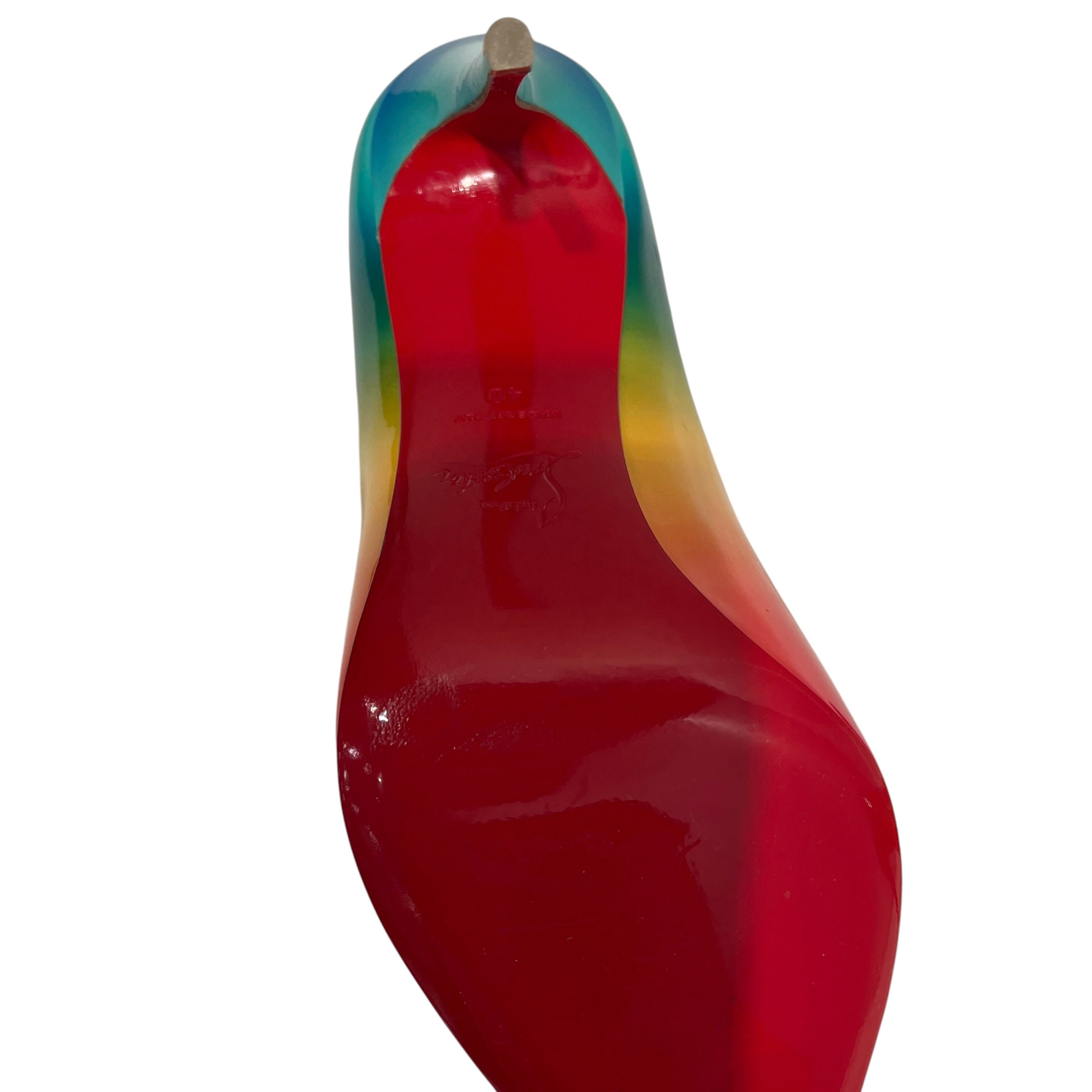 Christian Louboutin/Heels/US 8.5/Leather/MLT/Pointed-Toe/pigalle follies 100 patent rai view 4