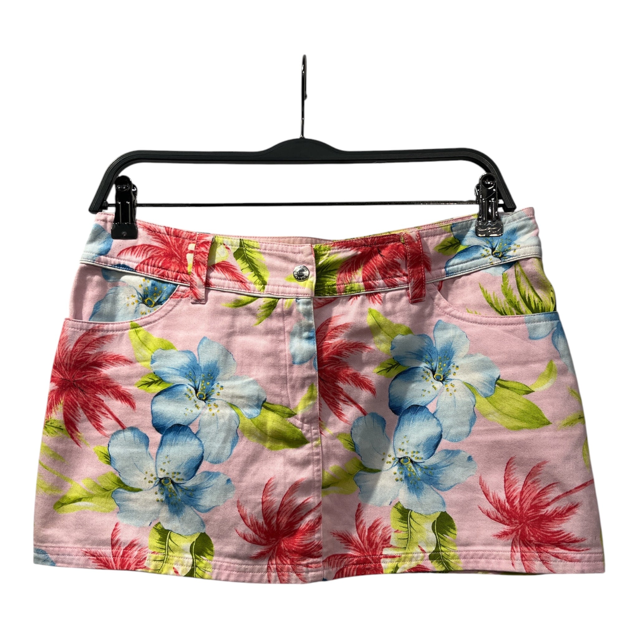 DOLCE&GABBANA/Skirt/S/Floral Pattern/Cotton/MLT/blu tropical flower-pink base view 1