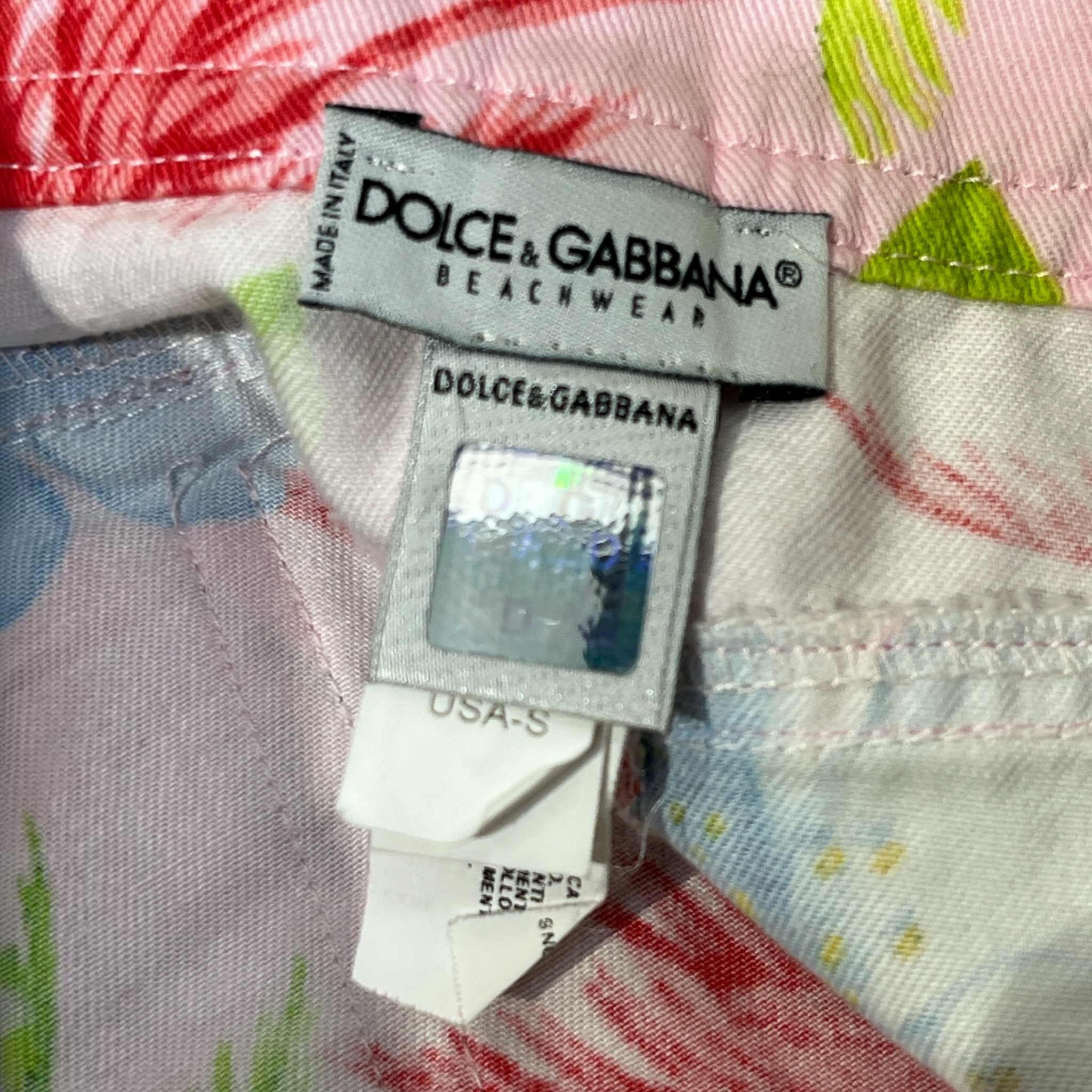 DOLCE&GABBANA/Skirt/S/Floral Pattern/Cotton/MLT/blu tropical flower-pink base view 3