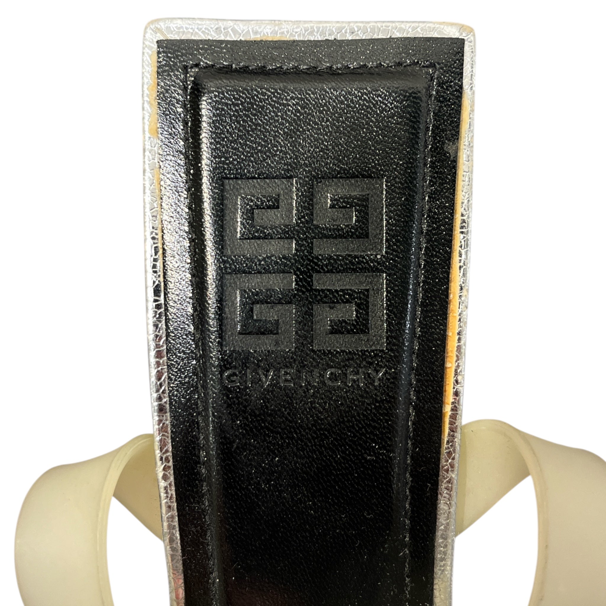 GIVENCHY/Heels/EU 37.5/Polyester/SLV/EMBELLISHED/ SQUARE HEEL view 3