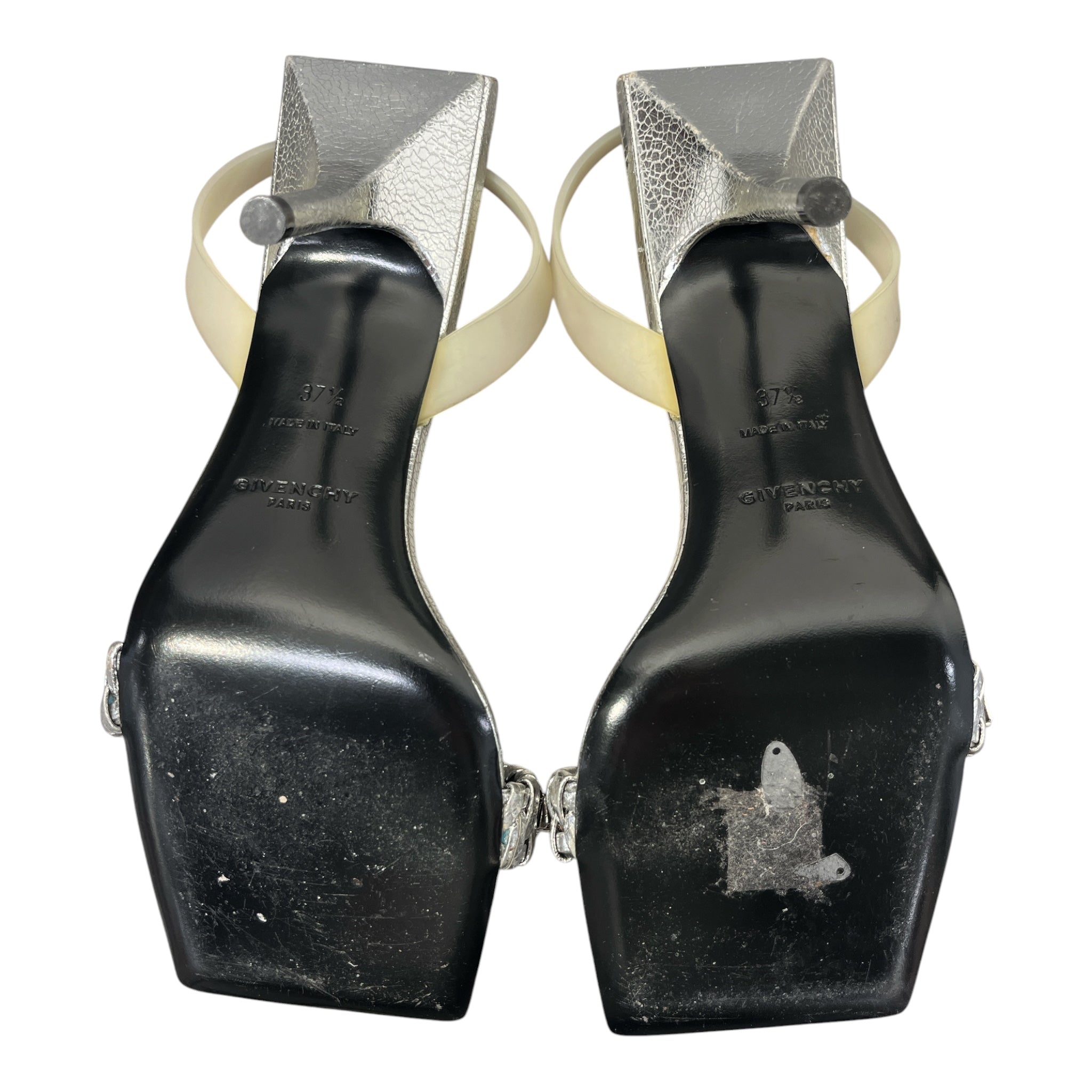 GIVENCHY/Heels/EU 37.5/Polyester/SLV/EMBELLISHED/ SQUARE HEEL view 4