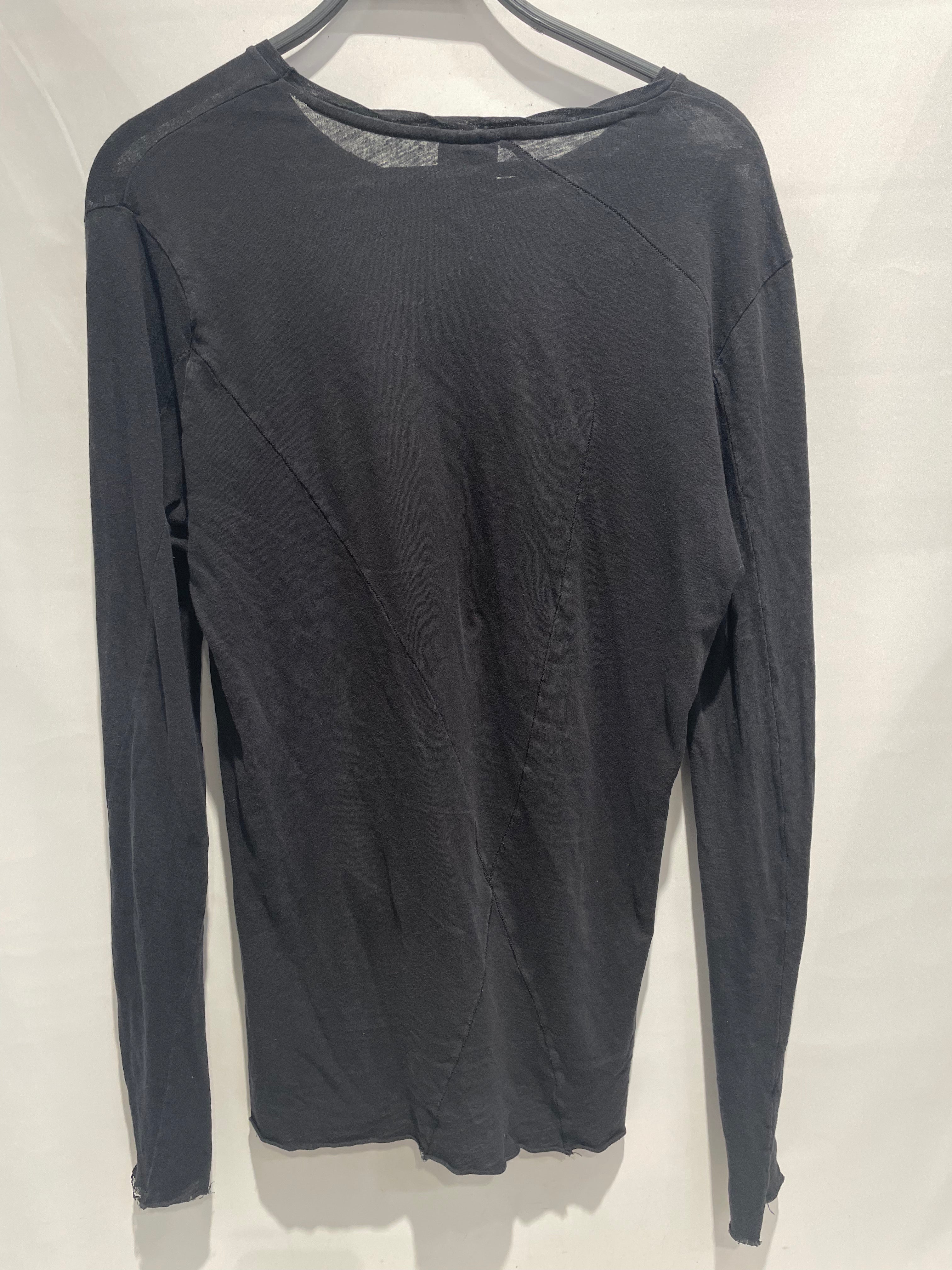 thom/krom/LS T-Shirt/M/Cotton/BLK/back stitch view 3