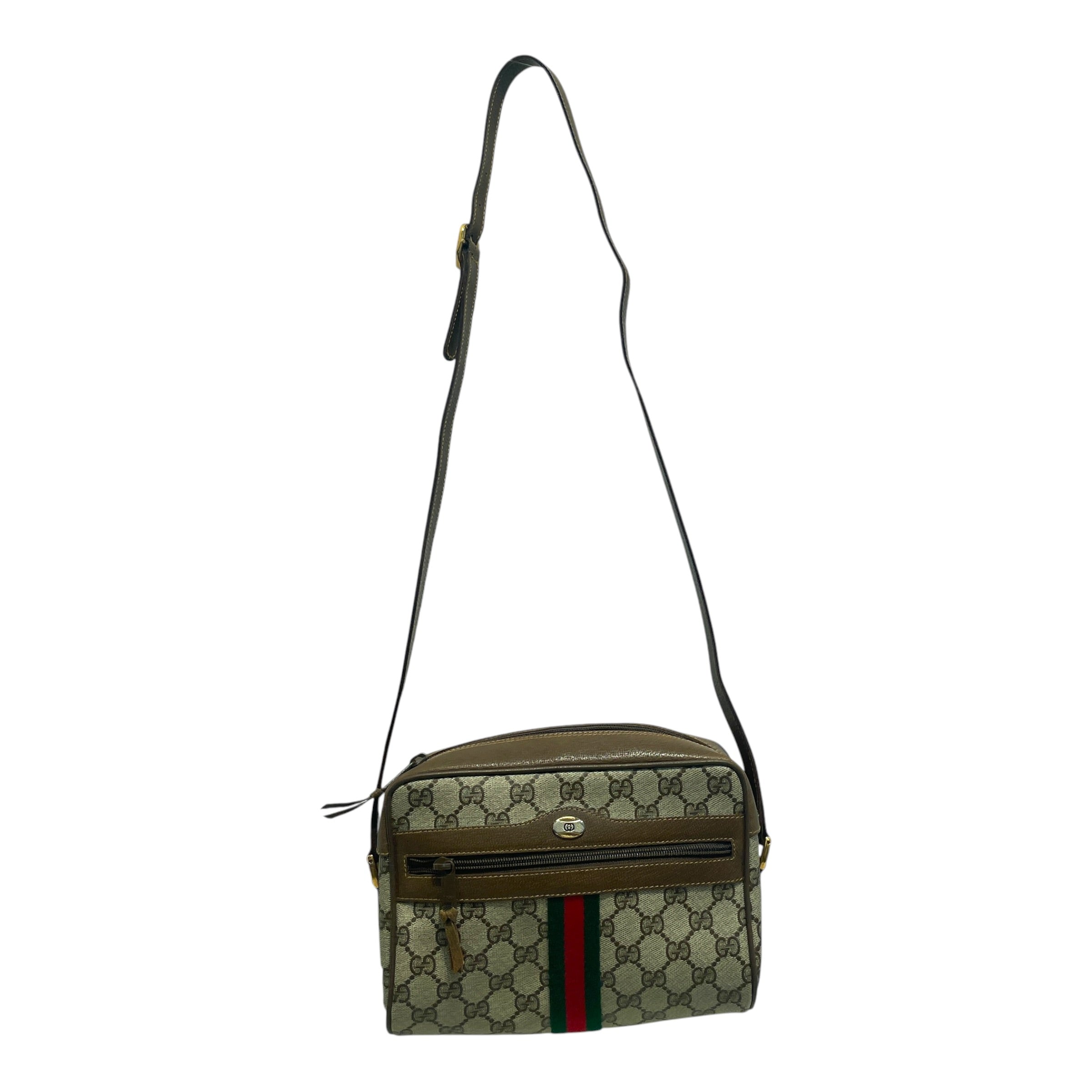 GUCCI/Cross Body Bag/Monogram/Leather/BRW/GG Ophidia Web Stripe Bag view 1
