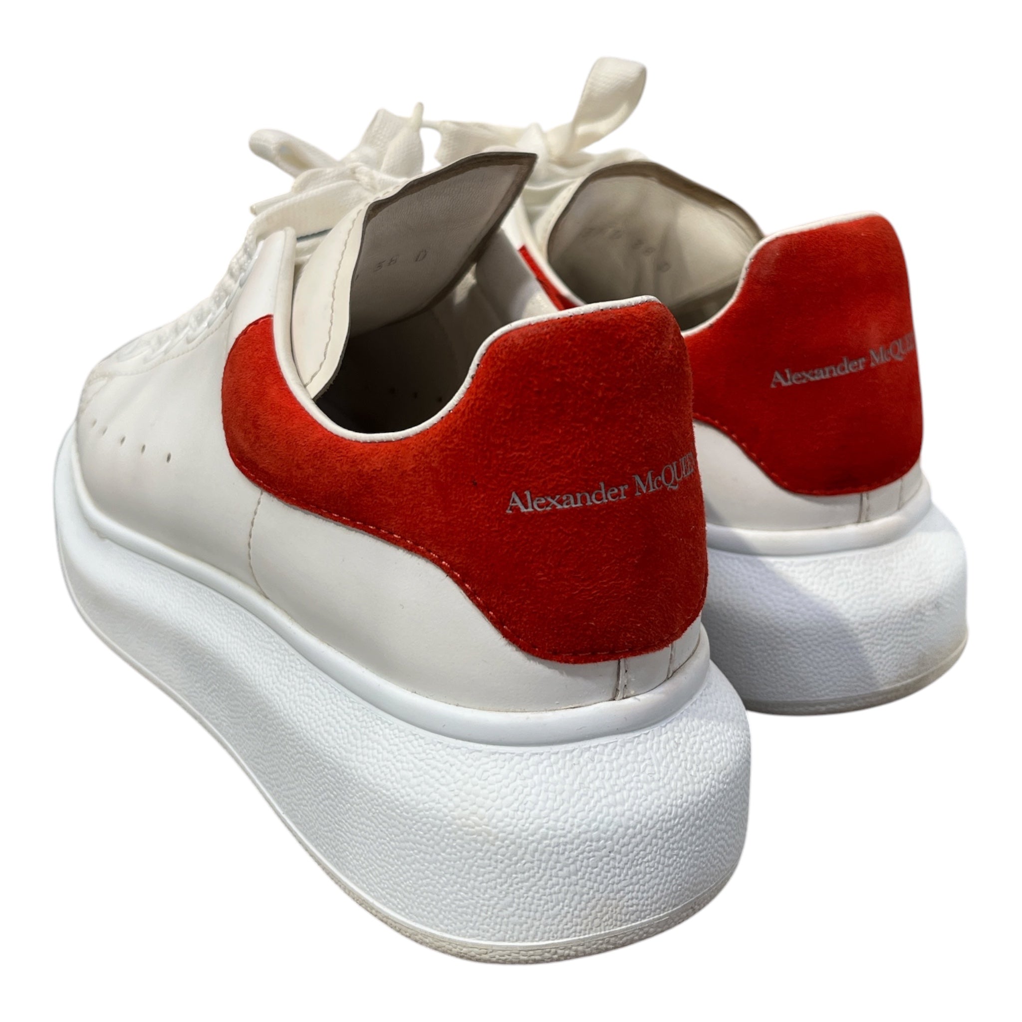 Alexander McQueen/Low-Sneakers/EU 38/Leather/WHT/RED HEEL view 2