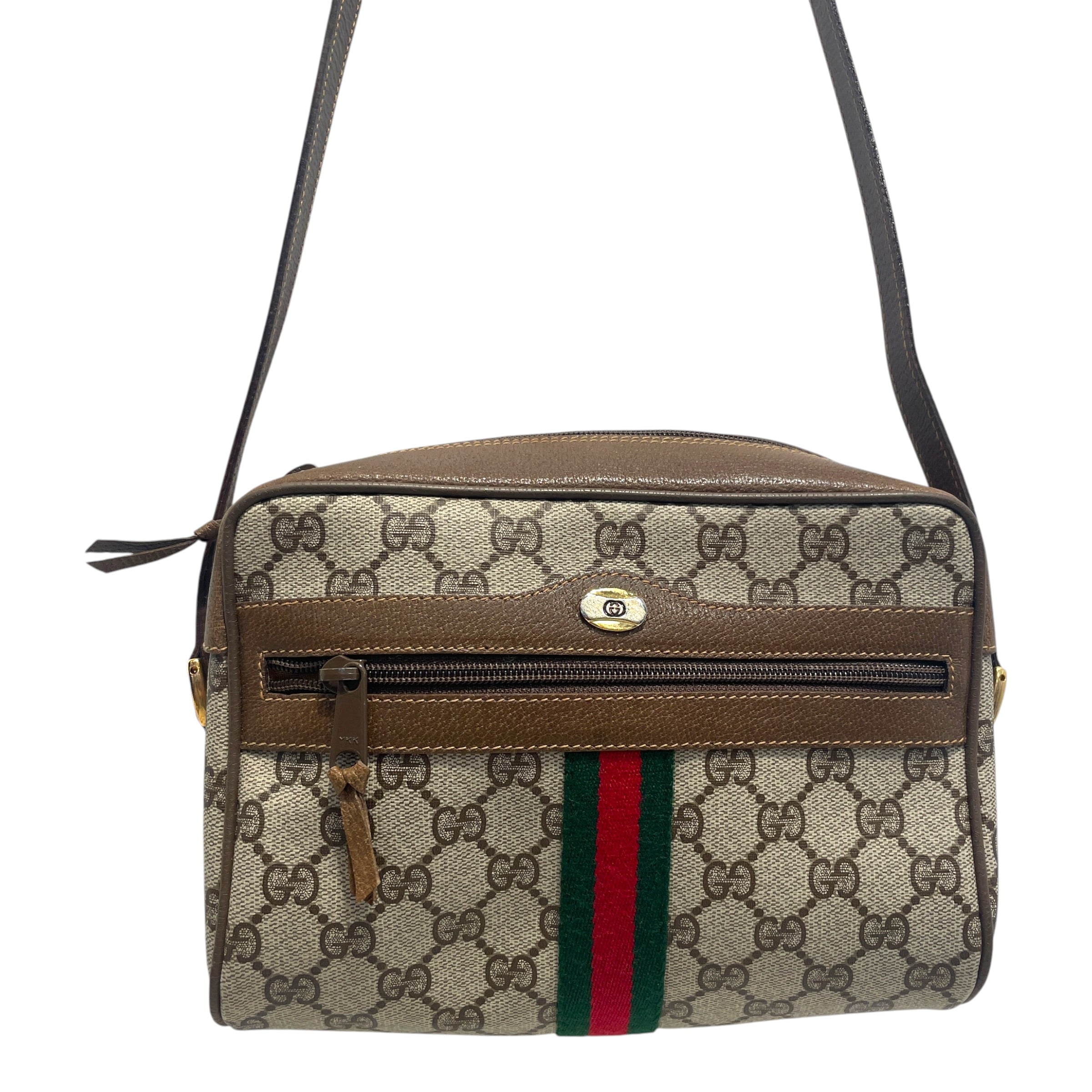 GUCCI/Cross Body Bag/Monogram/Leather/BRW/GG Ophidia Web Stripe Bag view 2