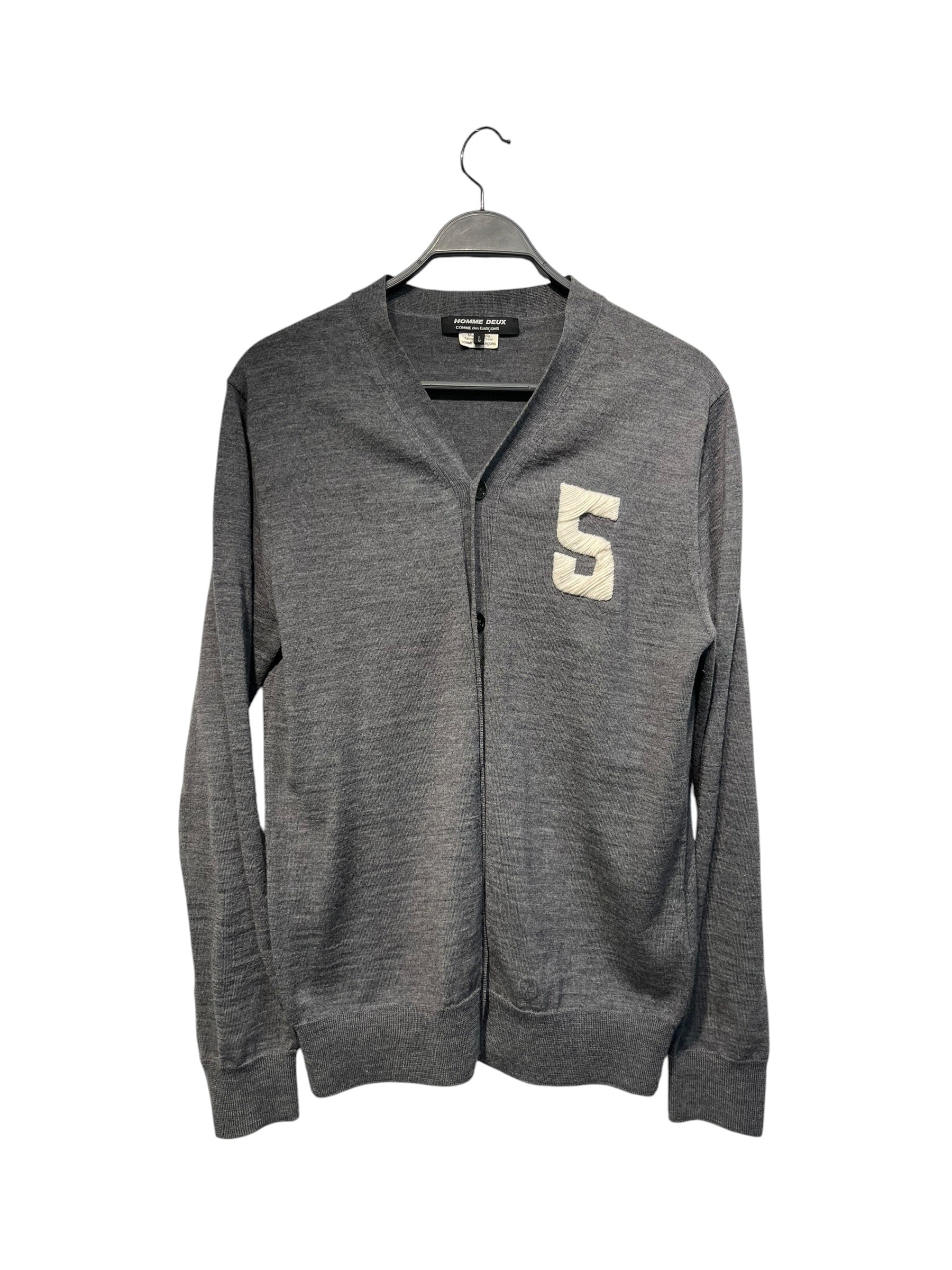 COMME des GARCONS HOMME/Cardigan/L/Cotton/GRY/Homme Deux large 5 Cardigan view 1