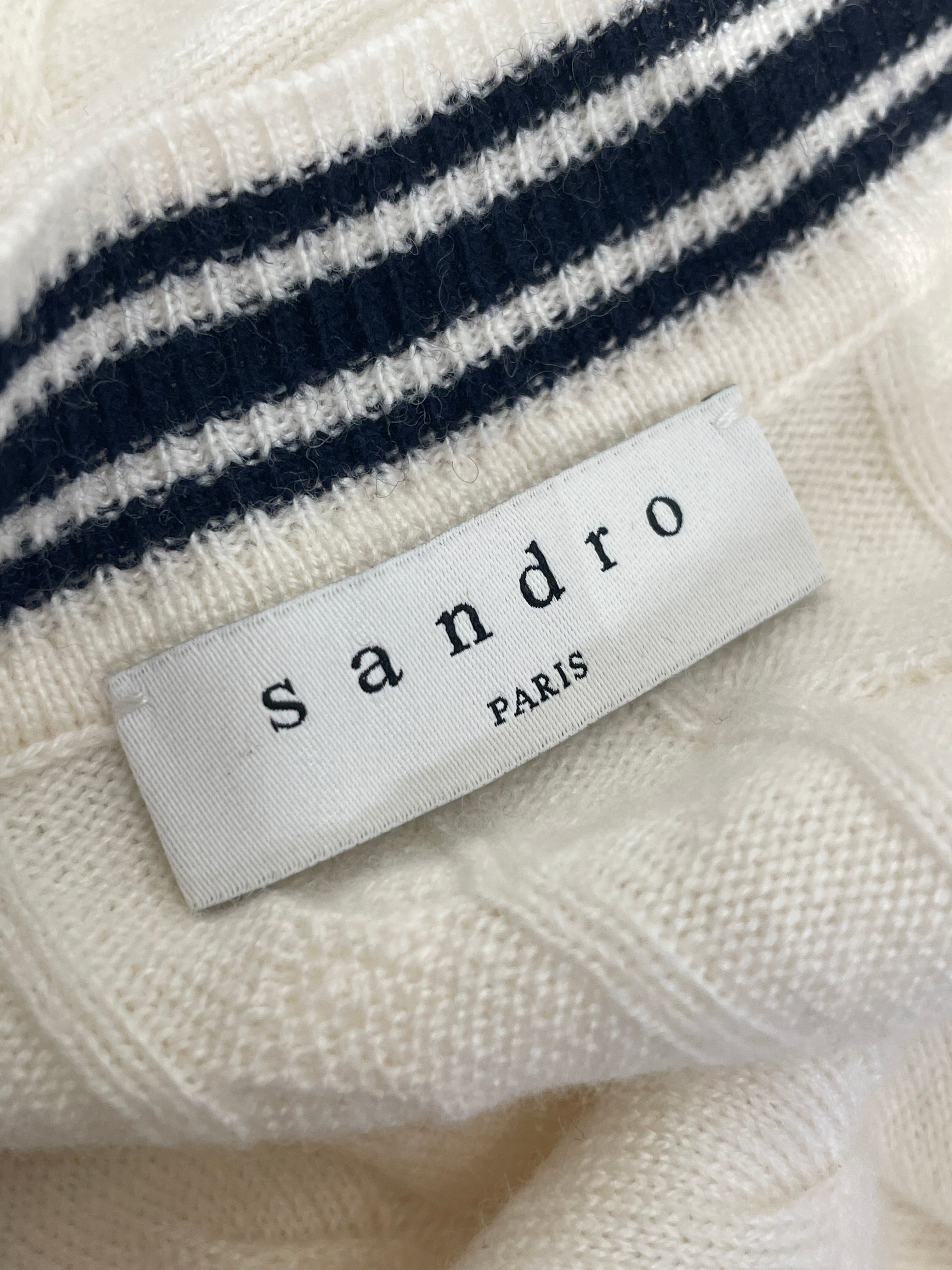 sandro/Sweater/3/Wool/CRM/EMMA TIE-FRONT CABLE KNIT view 3