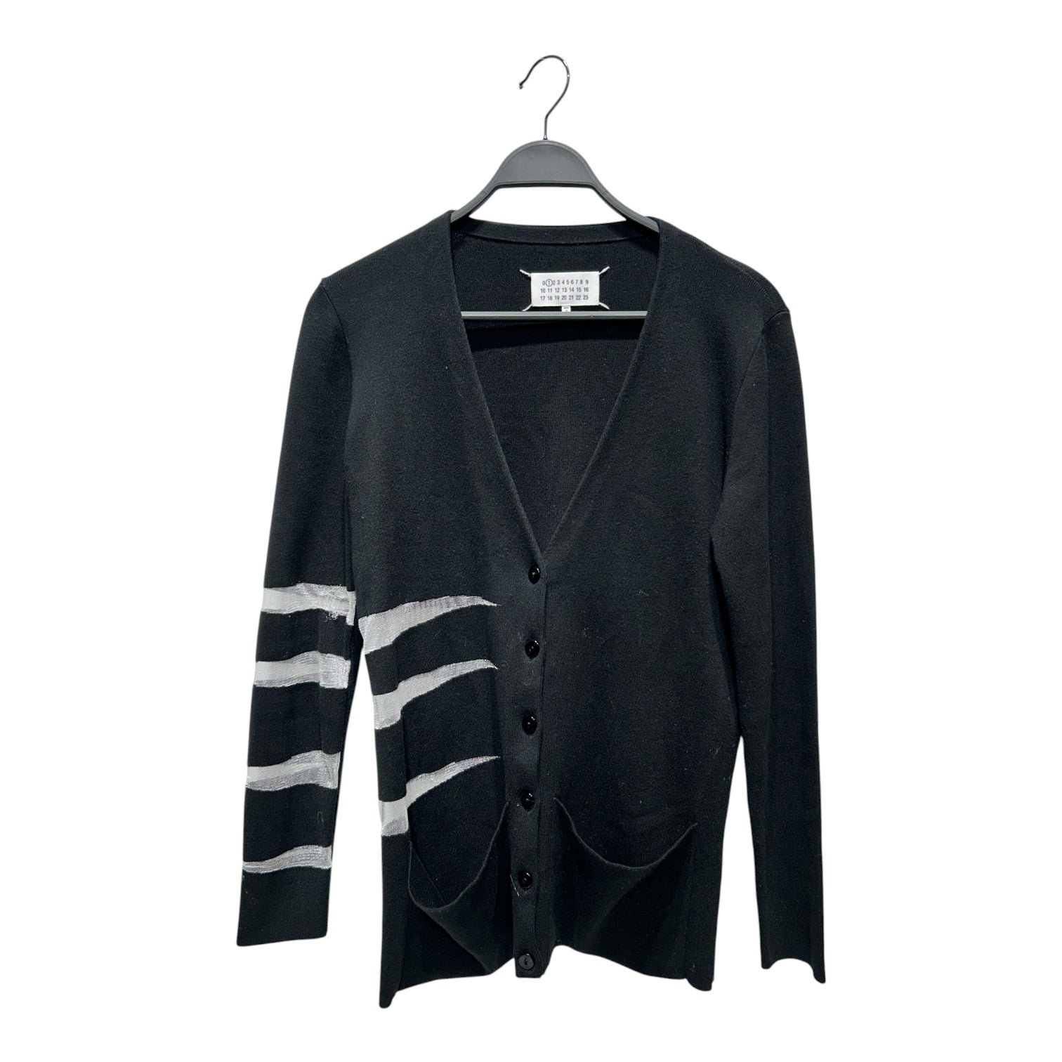 Maison Margiela/Cardigan/M/Wool/BLK/Mesh Stripe Detail view 1