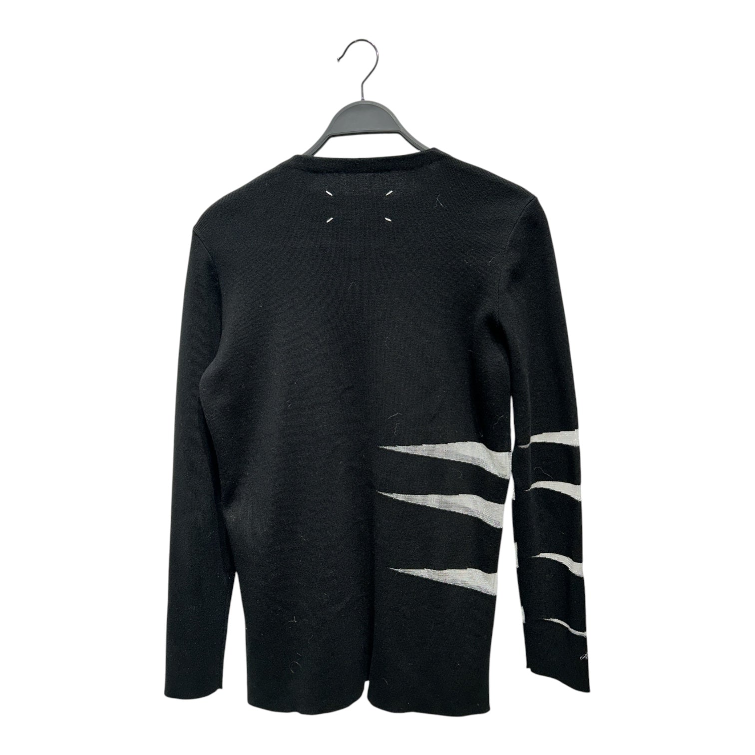 Maison Margiela/Cardigan/M/Wool/BLK/Mesh Stripe Detail view 2