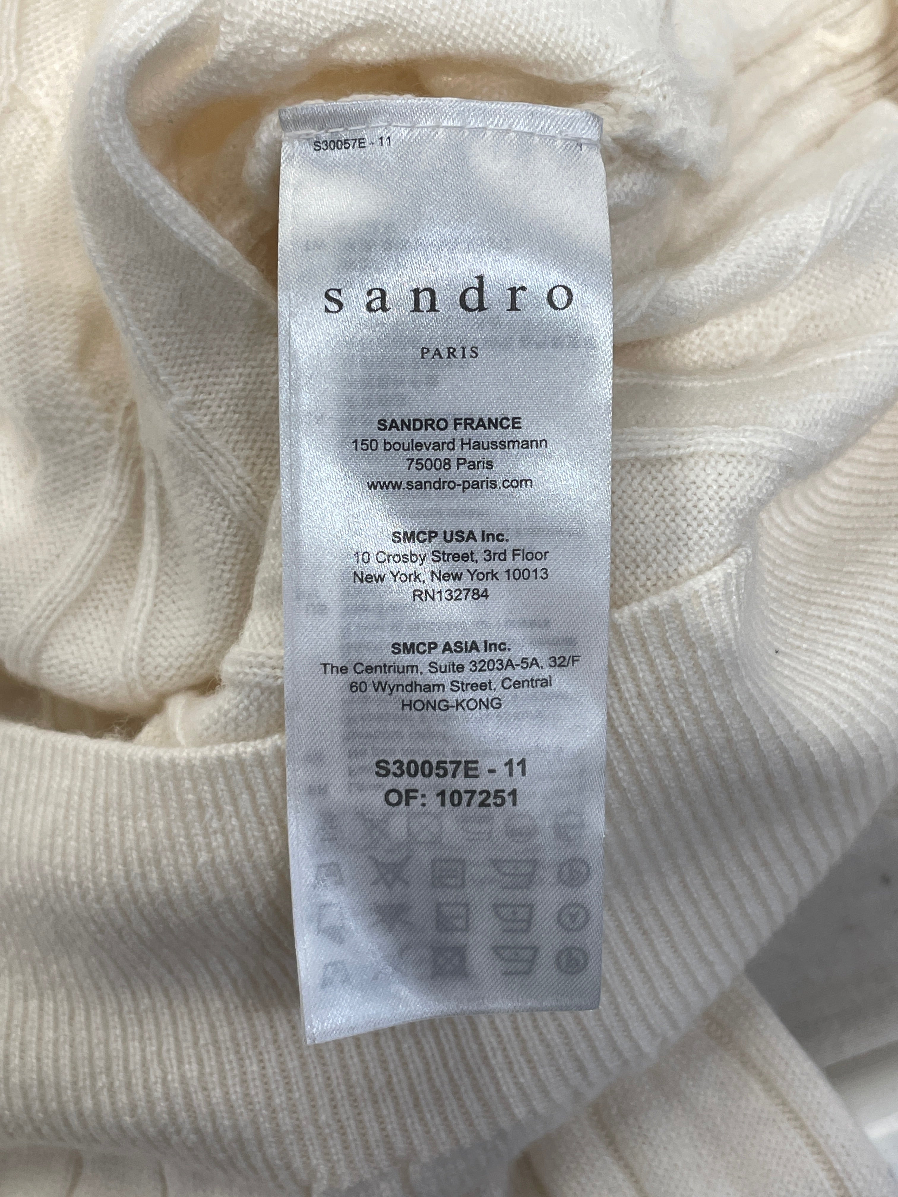 sandro/Sweater/3/Wool/CRM/EMMA TIE-FRONT CABLE KNIT view 4