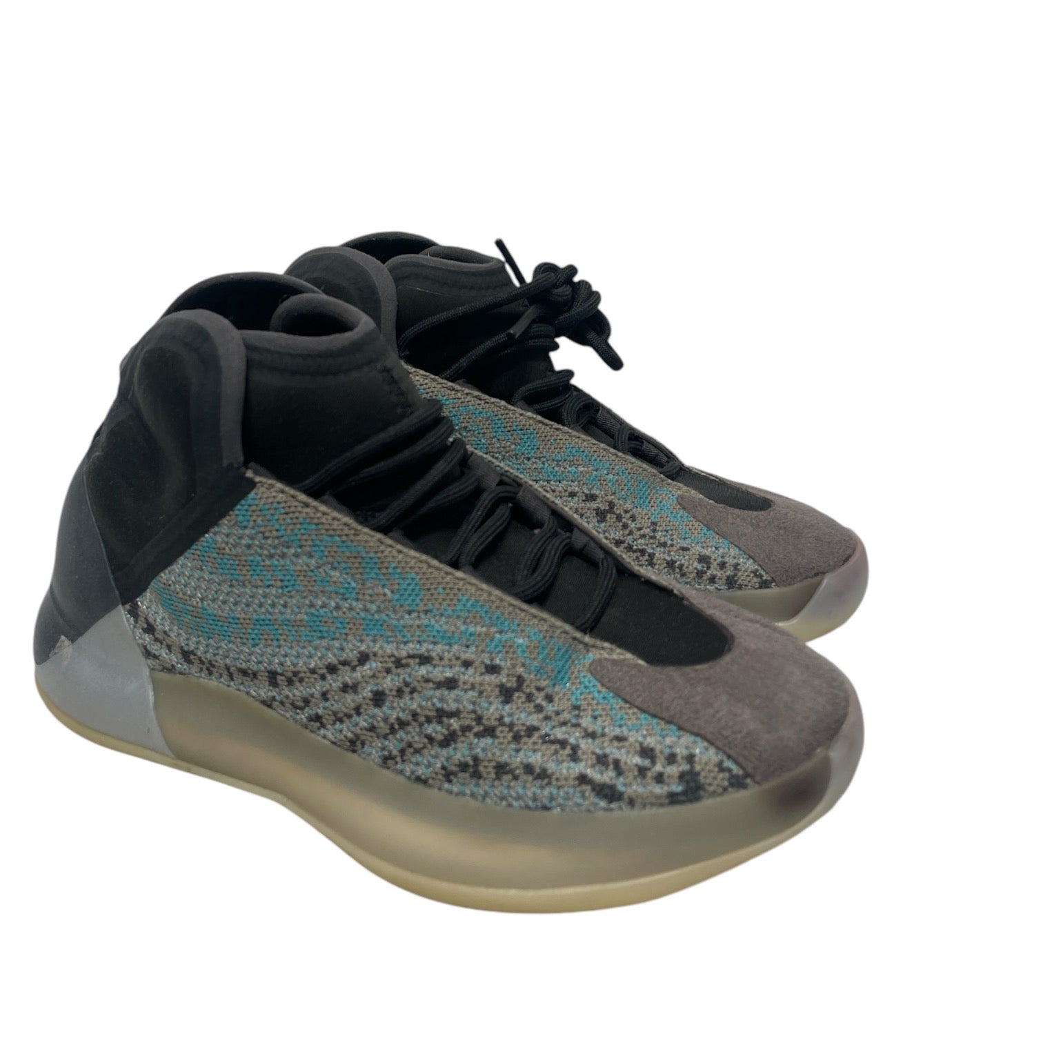YEEZY/Hi-Sneakers/US 7/Stripe/Cotton/GRY/Quantum Teal Blue view 1