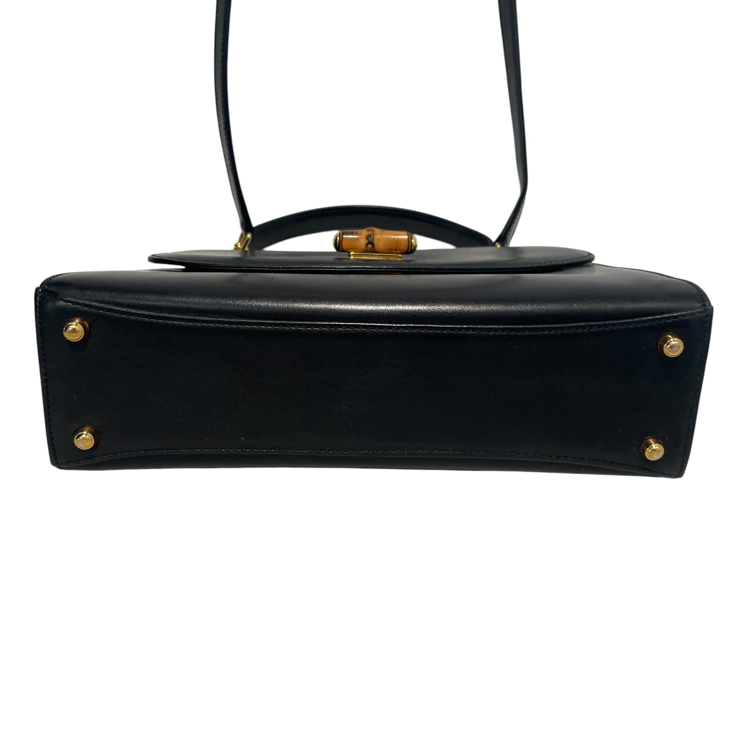 GUCCI/Hand Bag/Leather/BLK/Vintage Bamboo Handle Bag view 5