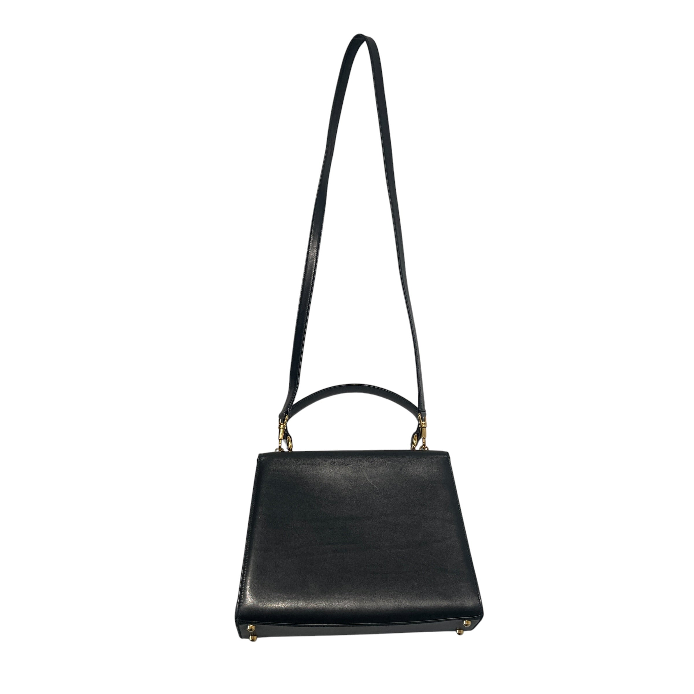 GUCCI/Hand Bag/Leather/BLK/Vintage Bamboo Handle Bag view 2