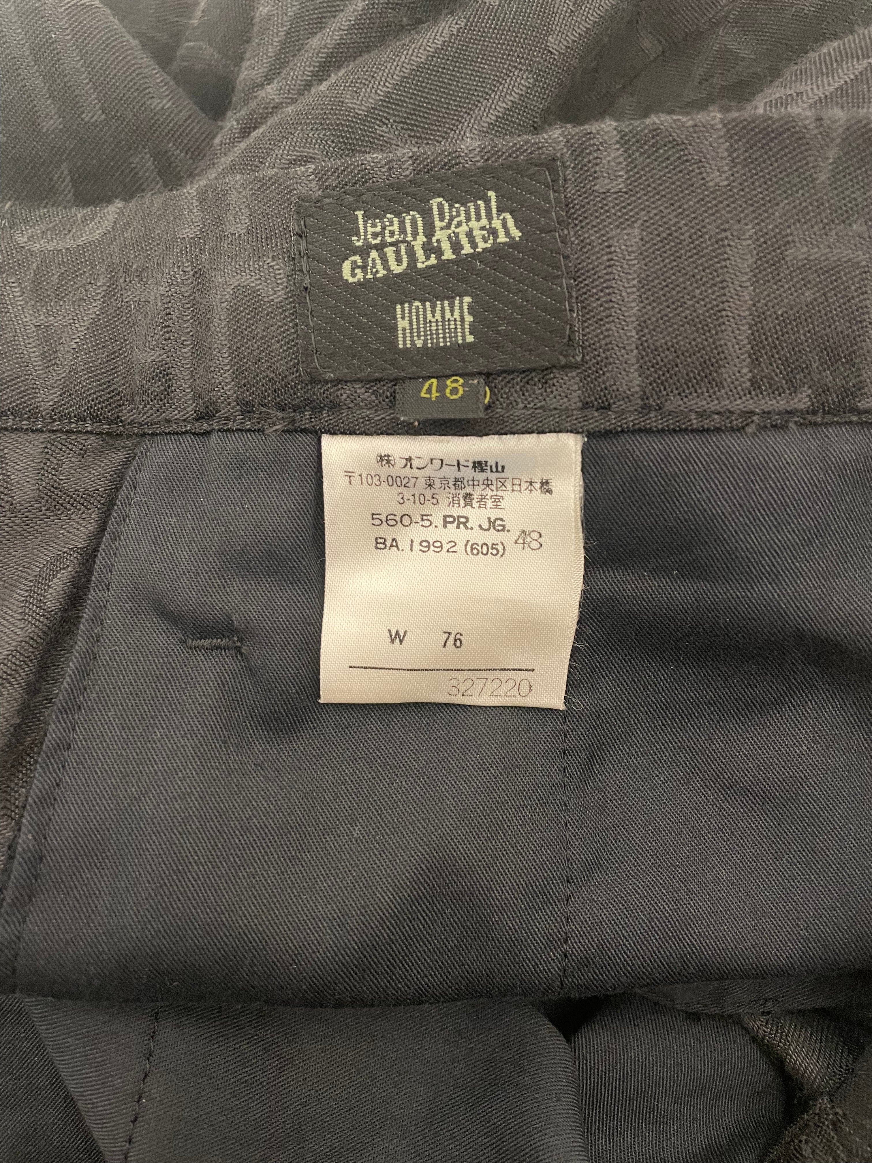 Jean Paul Gaultier/Pants/48/Cotton/BLK/Monogram/dress pants view 3