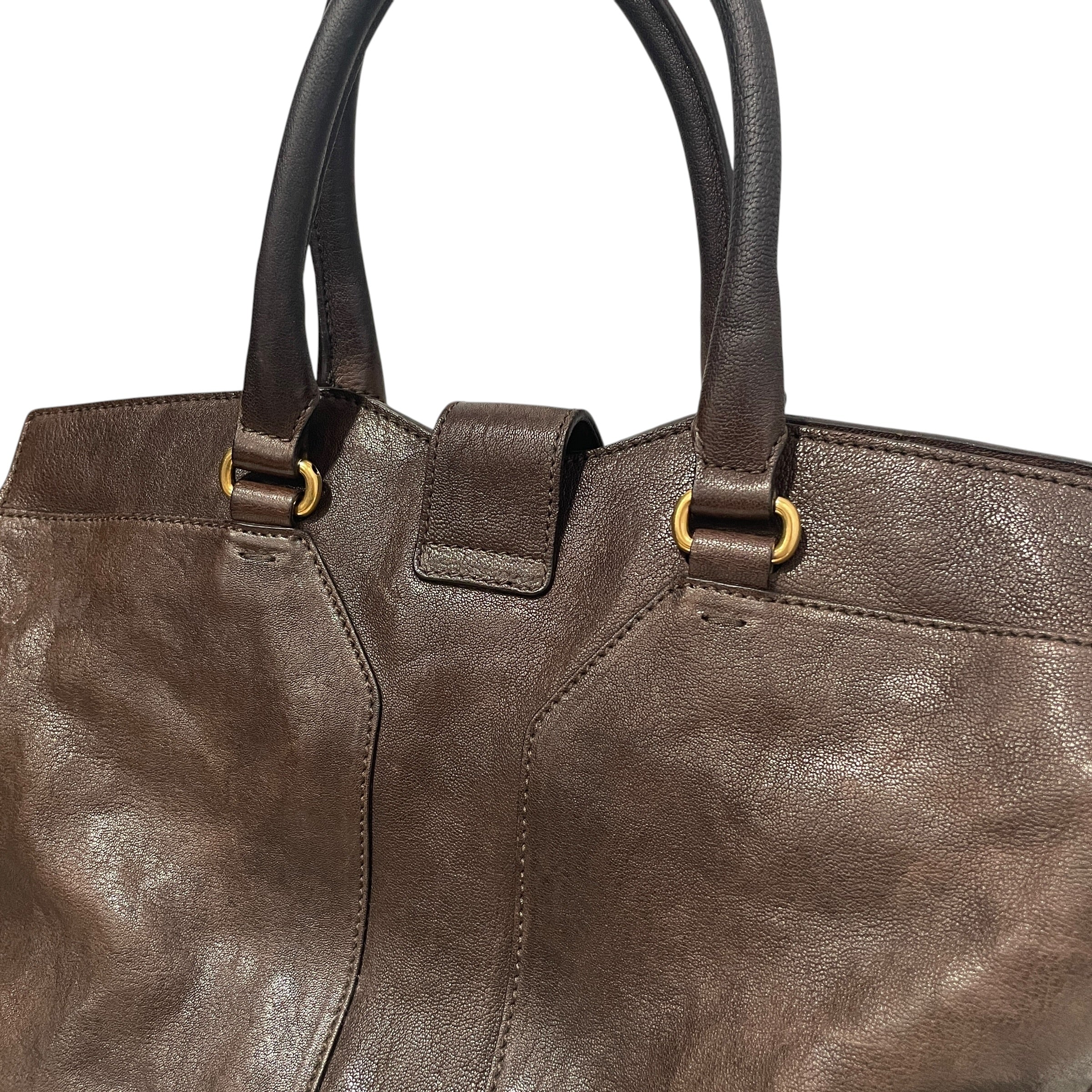 YVES SAINT LAURENT/Tote Bag/Leather/BRW/Chyc Cabas Tote view 4