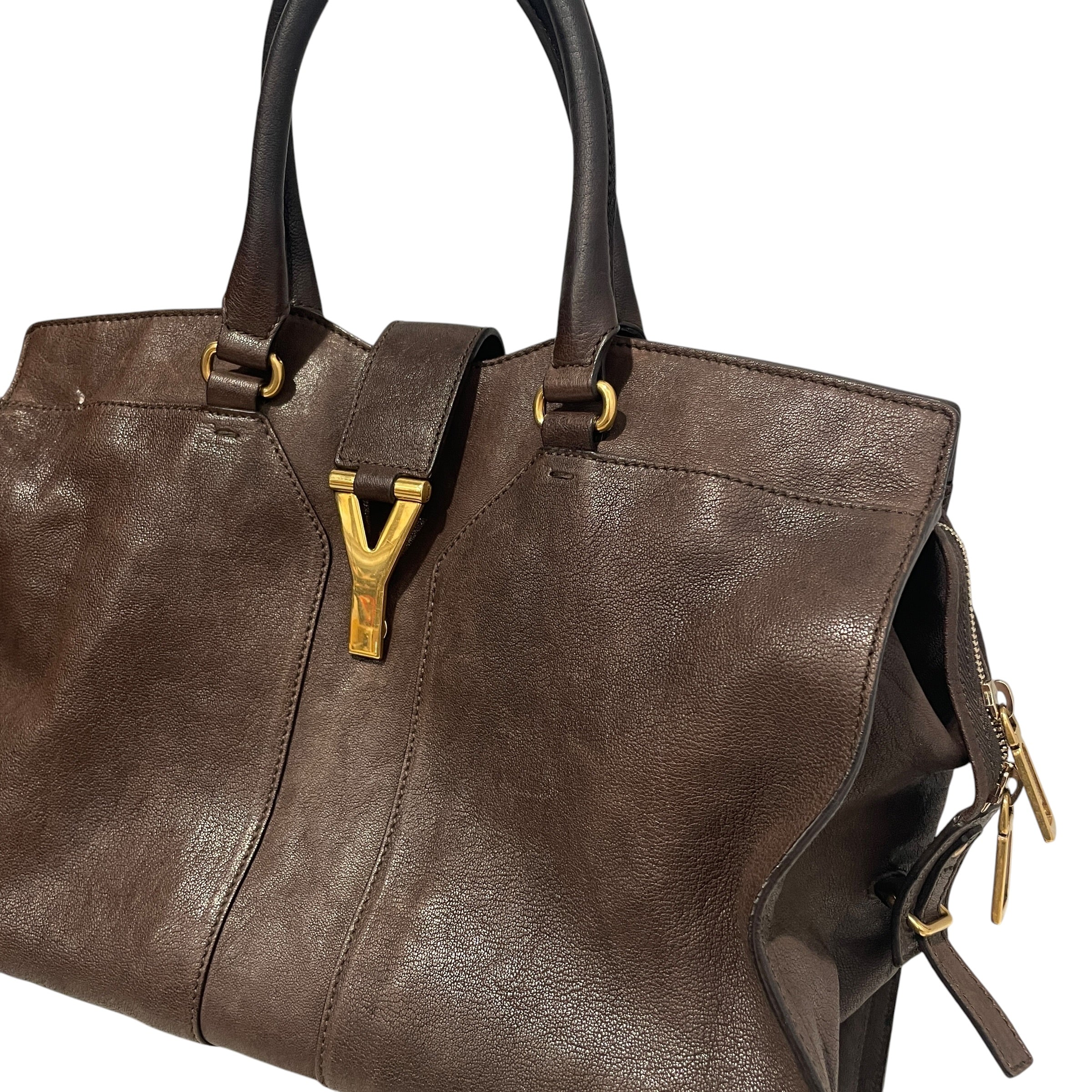 YVES SAINT LAURENT/Tote Bag/Leather/BRW/Chyc Cabas Tote view 3