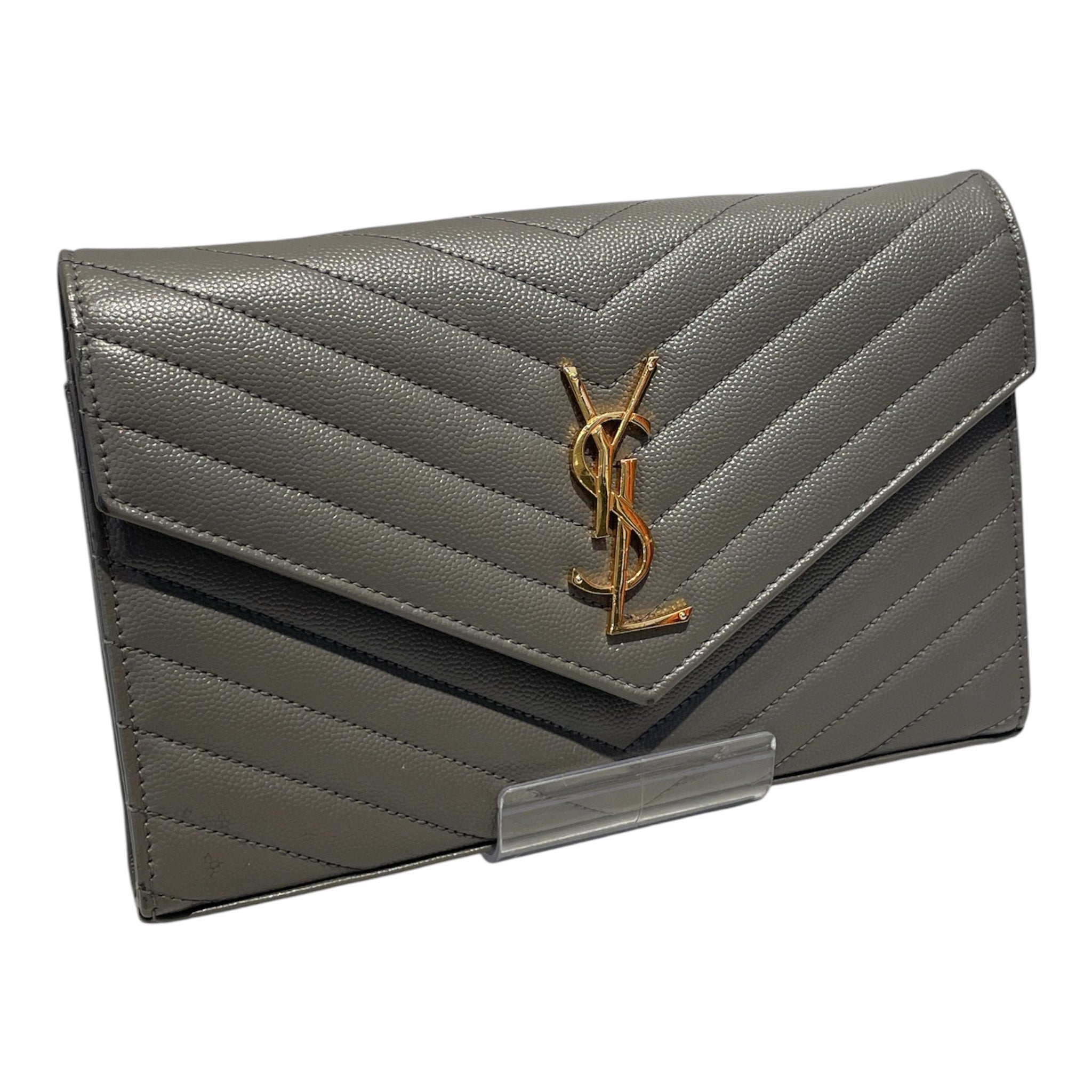 YVES SAINT LAURENT/Bag/Leather/SLV/Envelope flap bag view 3