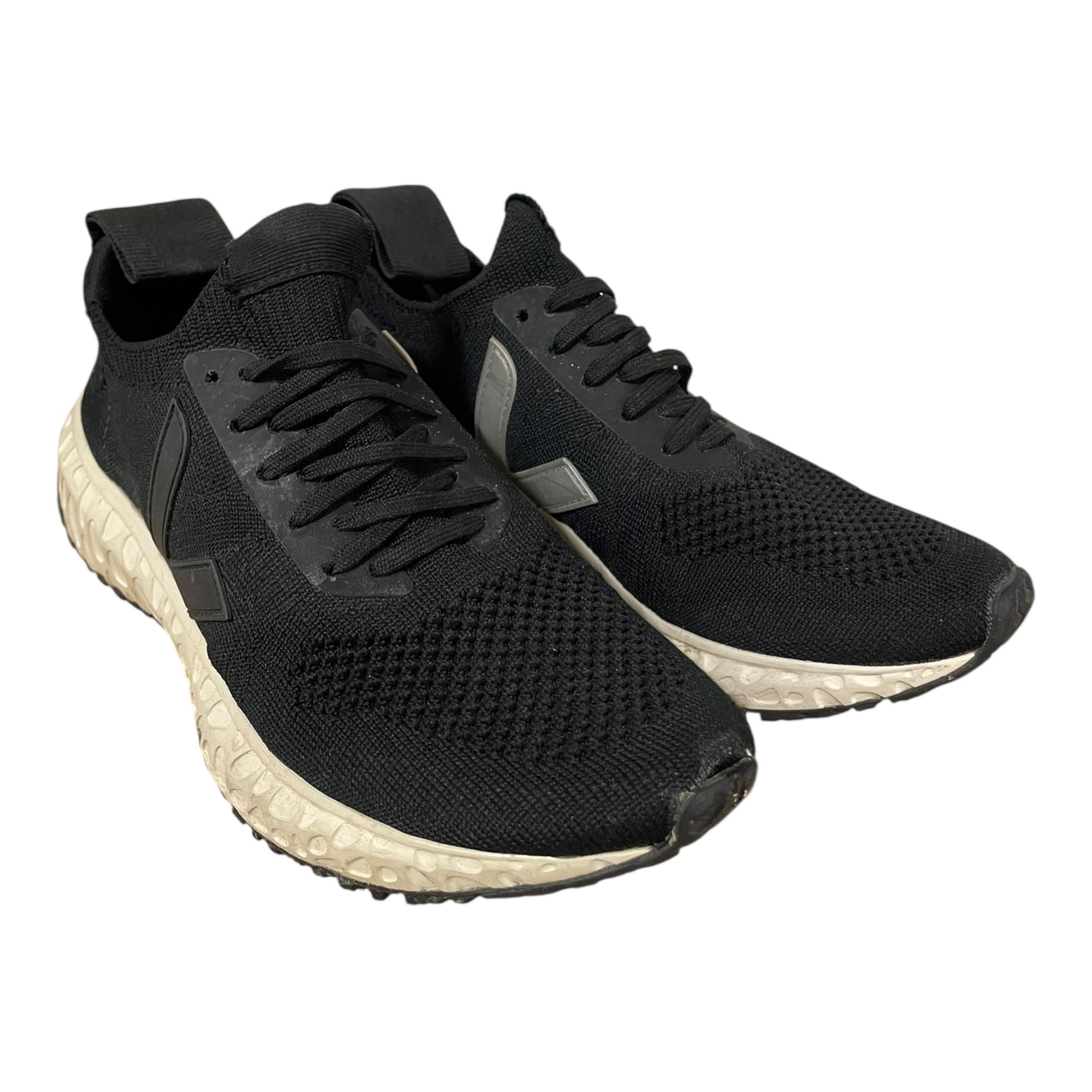 Rick Owens/VEJA/Low-Sneakers/US 7/Cotton/BLK/TWO STRIPS AT BACK view 1