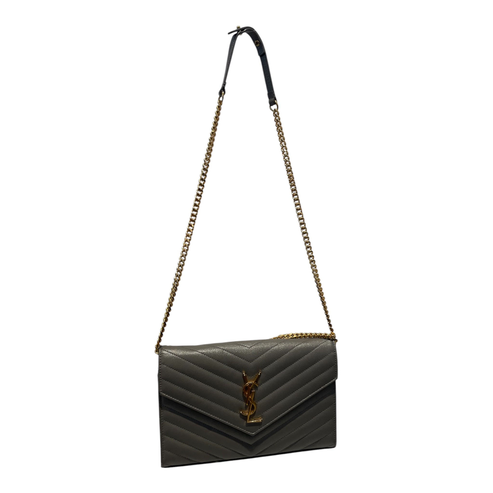 YVES SAINT LAURENT/Bag/Leather/SLV/Envelope flap bag view 1