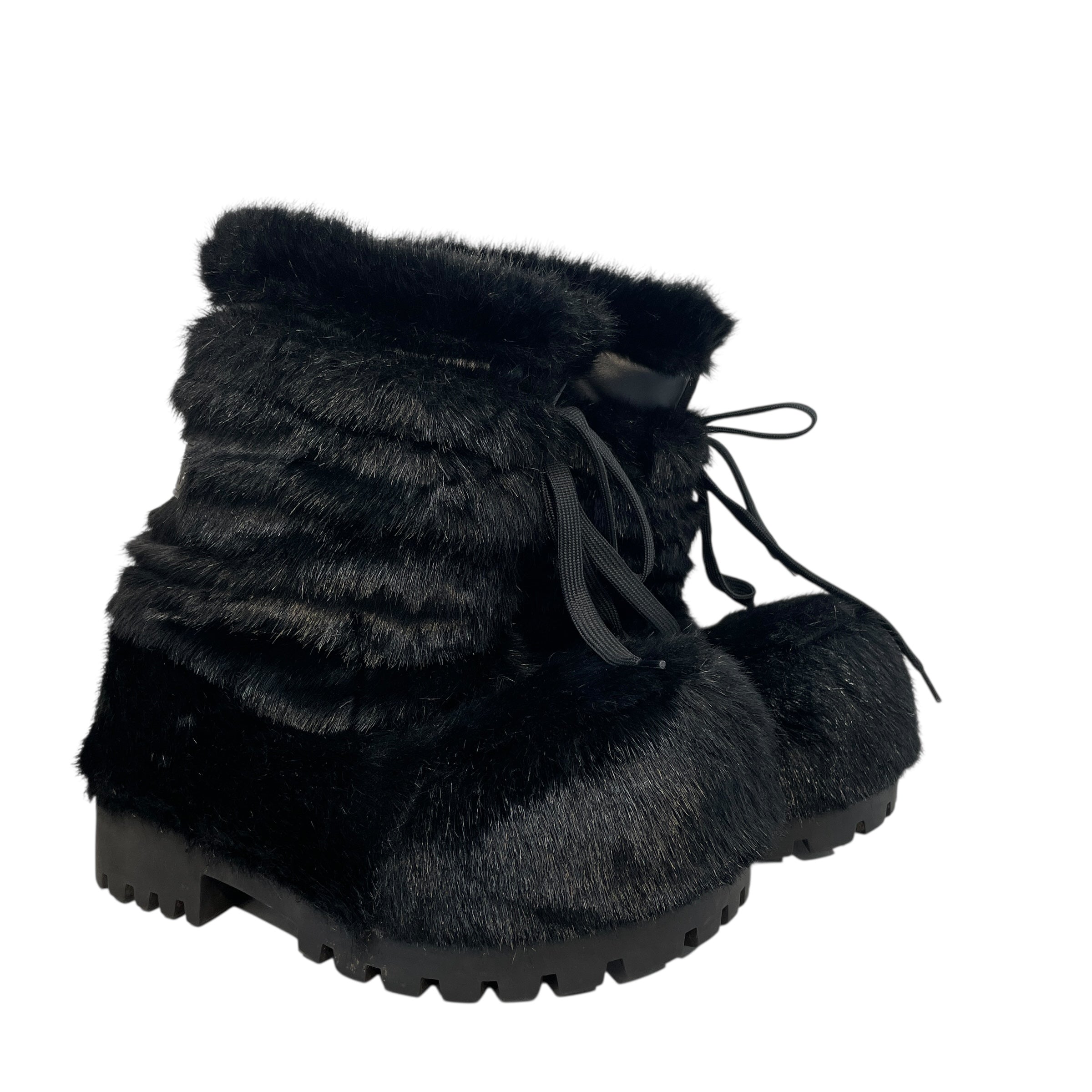 BALENCIAGA/Boots/US 8/Animal Pattern/Faux Leather/BLK/Alaska Faux Fur Low Boot Black view 1