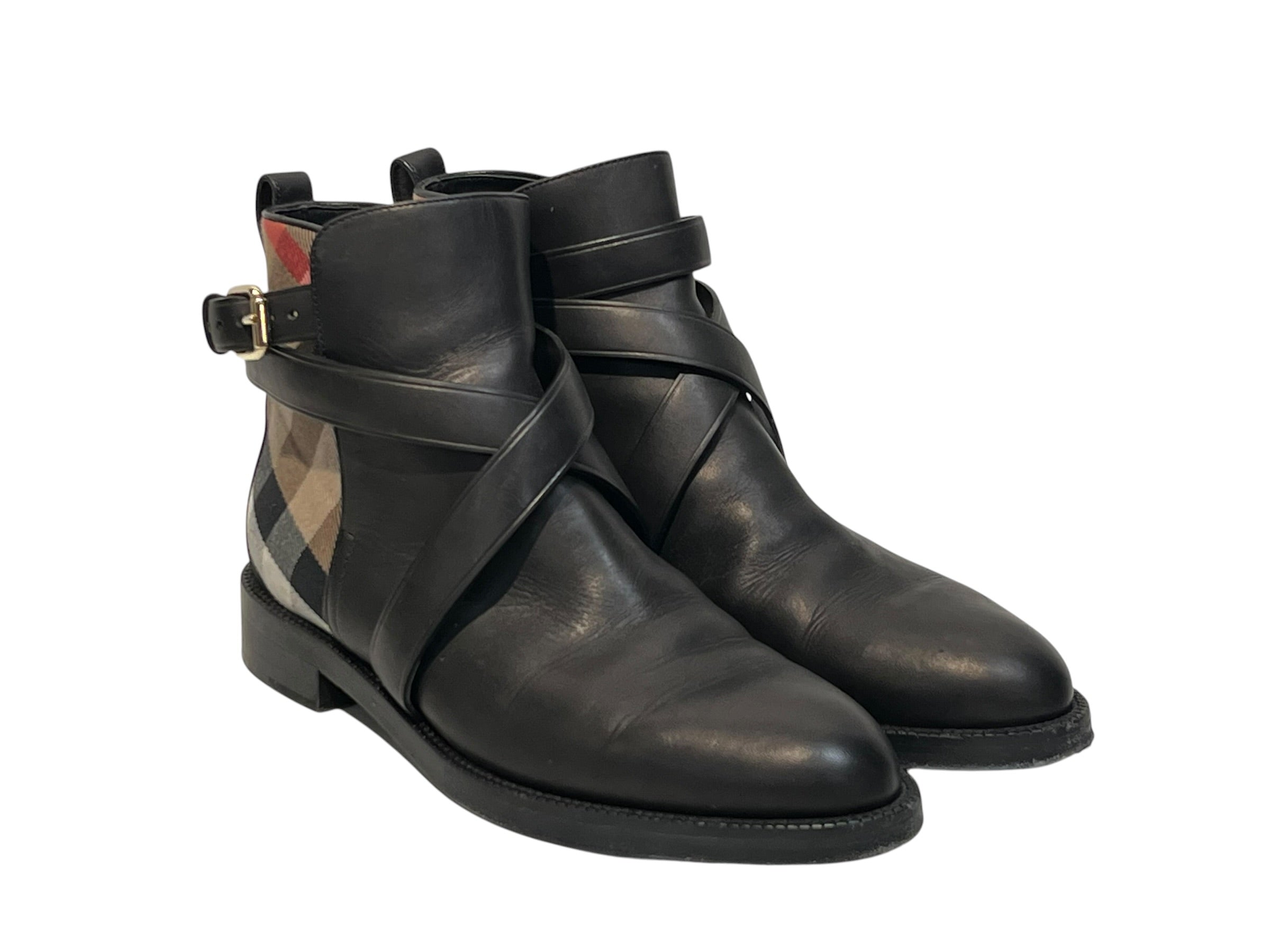 BURBERRY LONDON/Chukka Boots/EU 36/Hombre Check/Leather/BLK/ view 1